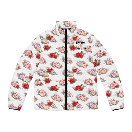 Anthos Collection Floral Puffer Jacket - Vintage Rose All-Over Print