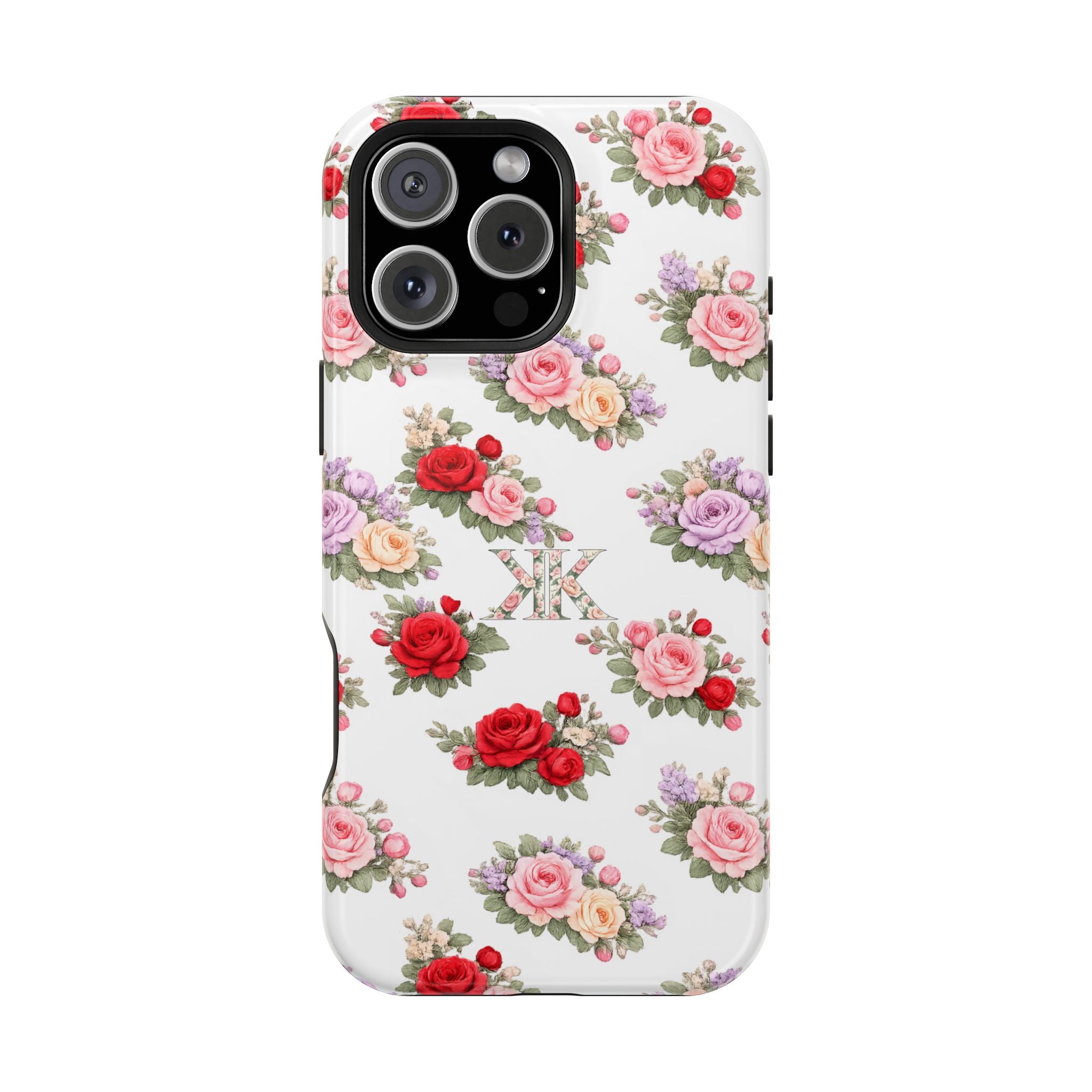 Anthos Collection Vintage Floral Rose Pattern Magnetic Impact-Resistant Phone Case