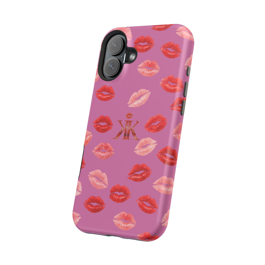 Psyche Collection Light Pink - Kiss Pattern Magnetic Impact Phone Case