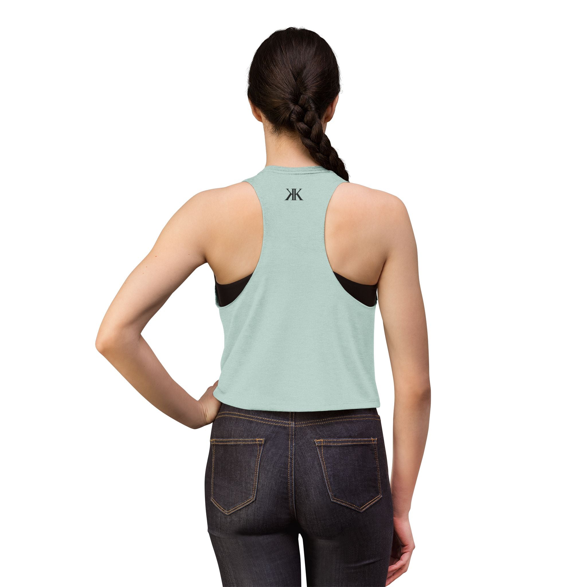 Women's Crop Top with Minimal Double K Logo – Stylish Monogram Tank
