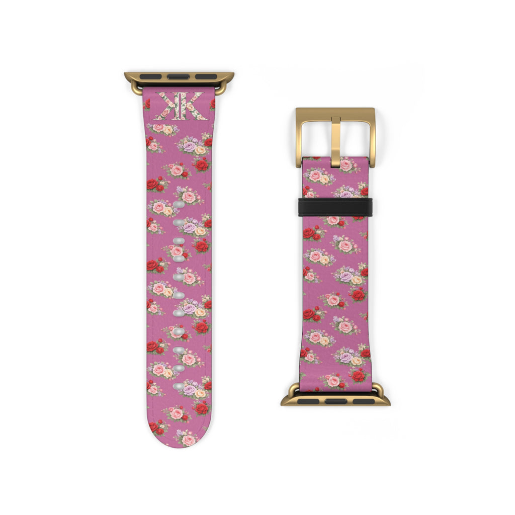 Anthos Collection Light Pink Floral Vintage Watch Band — Apple Watch Strap