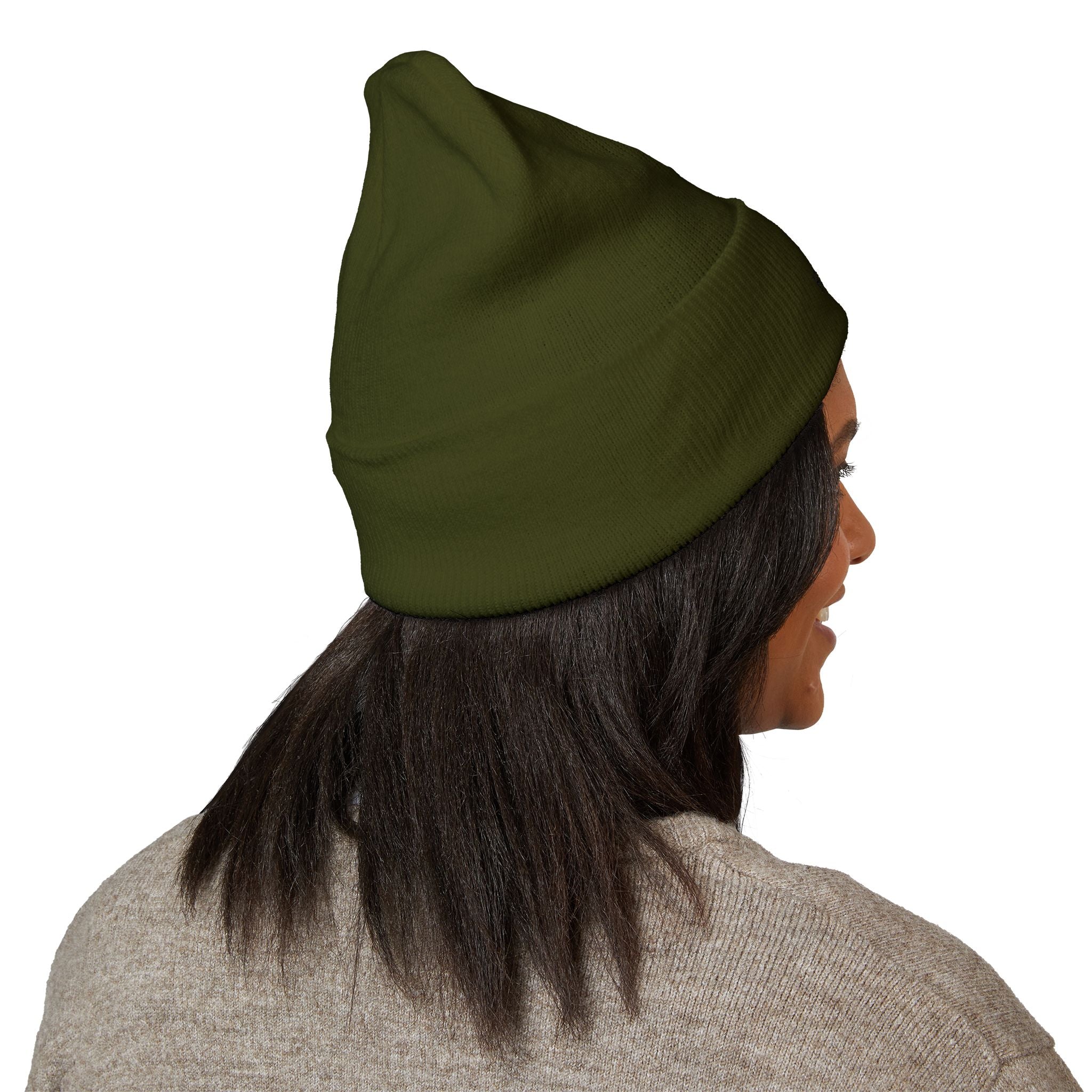 Kairos Kosmos Embroidered Cuffed Beanie — Minimal Logo Knit Hat