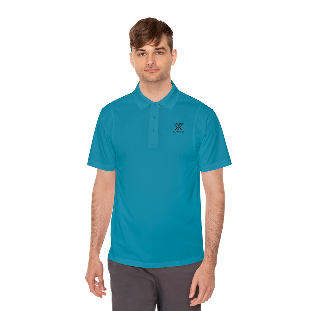 Classic Men’s Sport Polo — Minimalist Kairos Kosmos Logo Chest Shirt