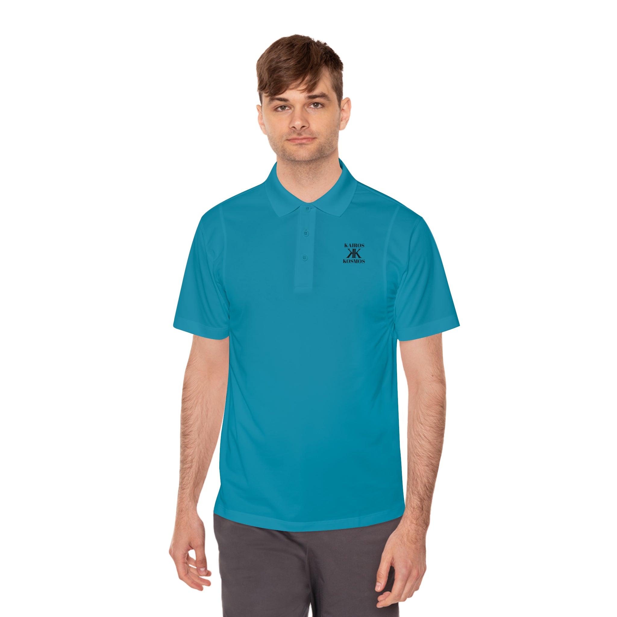 Classic Men’s Sport Polo — Minimalist Kairos Kosmos Logo Chest Shirt