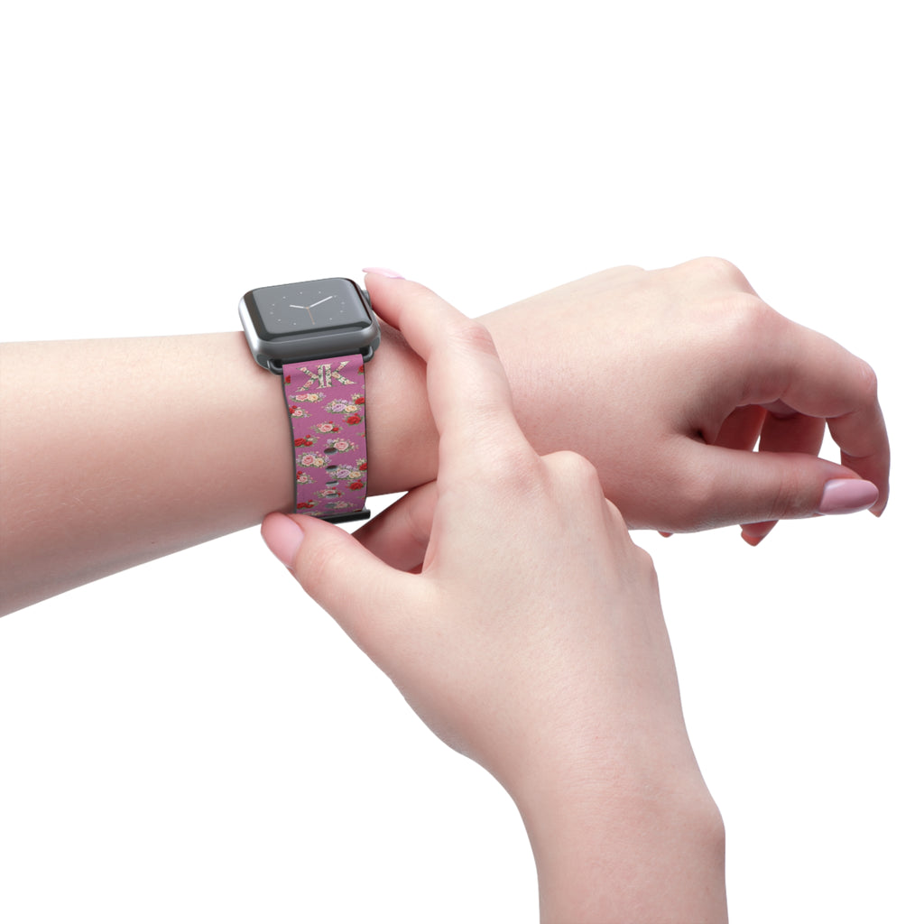 Anthos Collection Light Pink Floral Vintage Watch Band — Apple Watch Strap