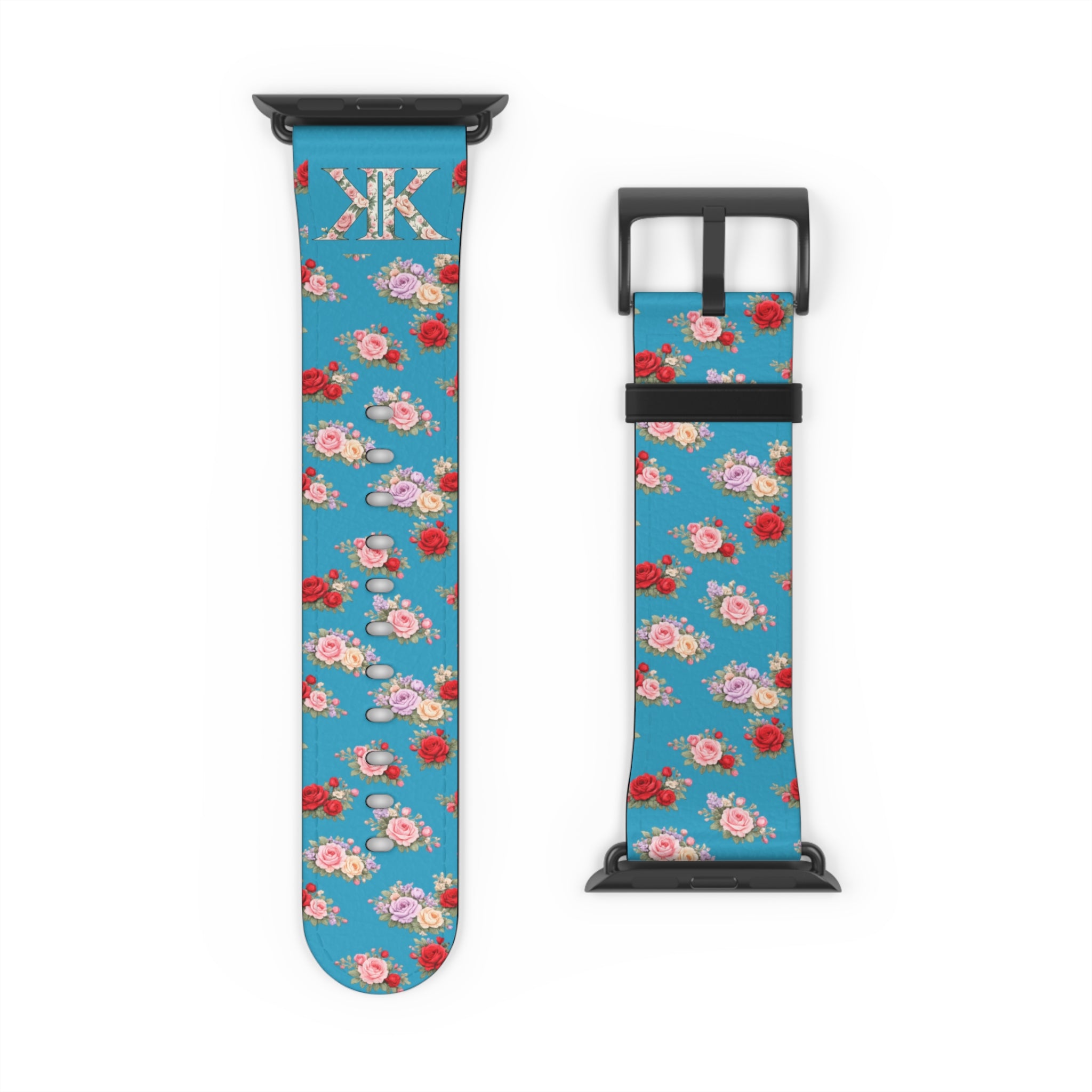 Anthos Collection Turquoise Floral Vintage Watch Band — Apple Watch Strap