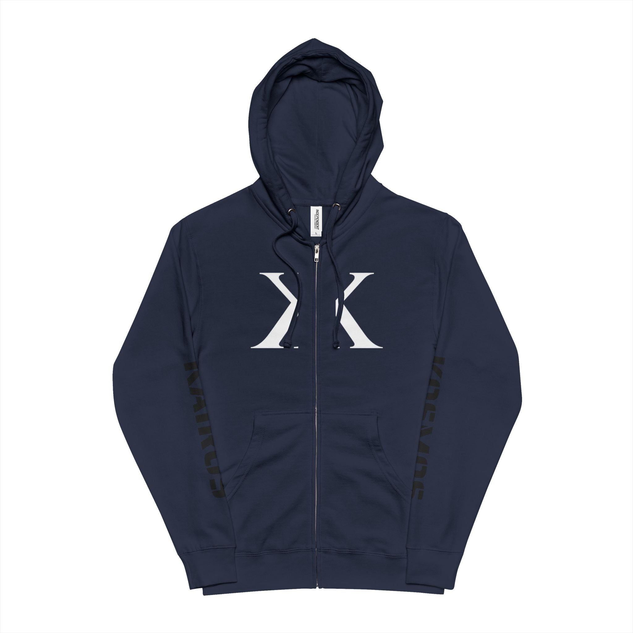 K K Monogram Zip-Up Hoodie — Minimalist Logo Fleece Jacket