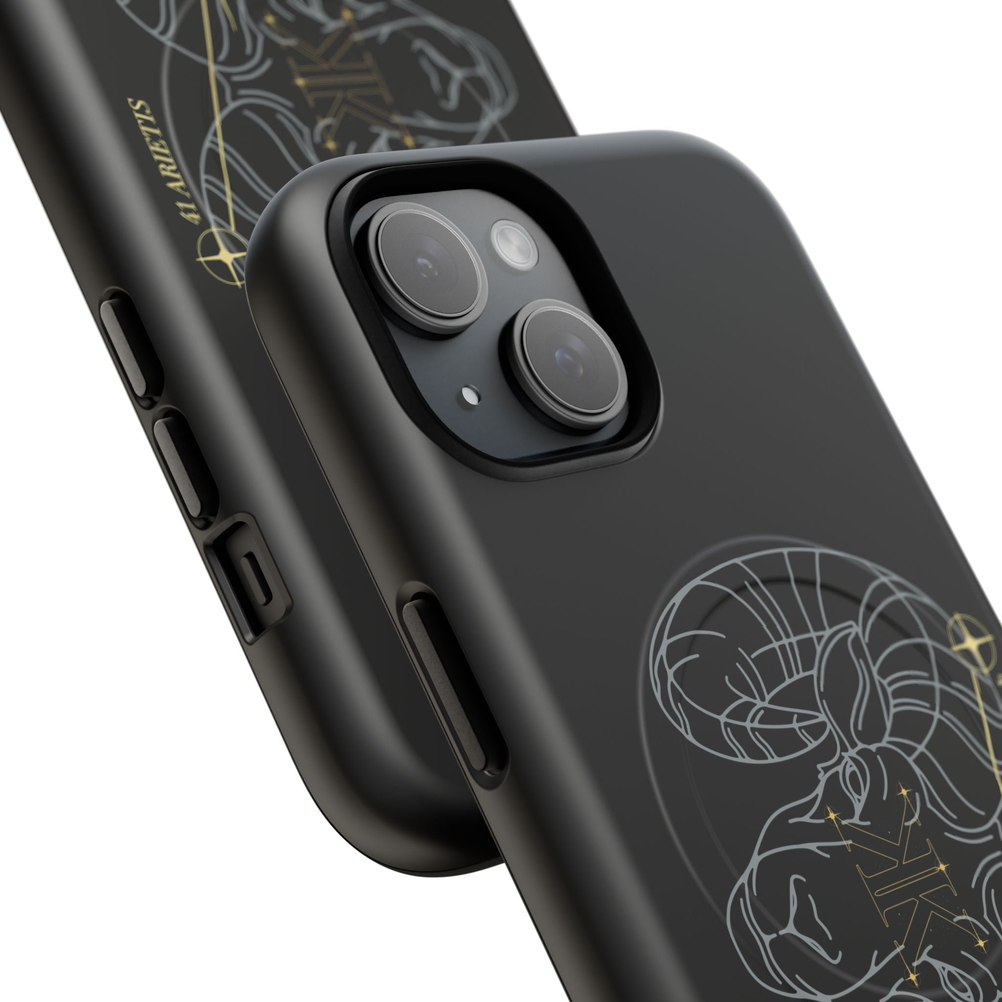 Aether Collection BLACK Aries Tough Magnetic Phone Case — Minimal Zodiac Design