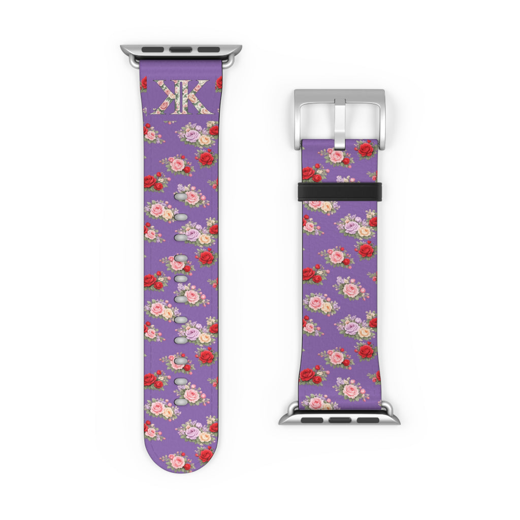 Anthos Collection Light Purple Floral Vintage Watch Band —  Apple Watch Strap