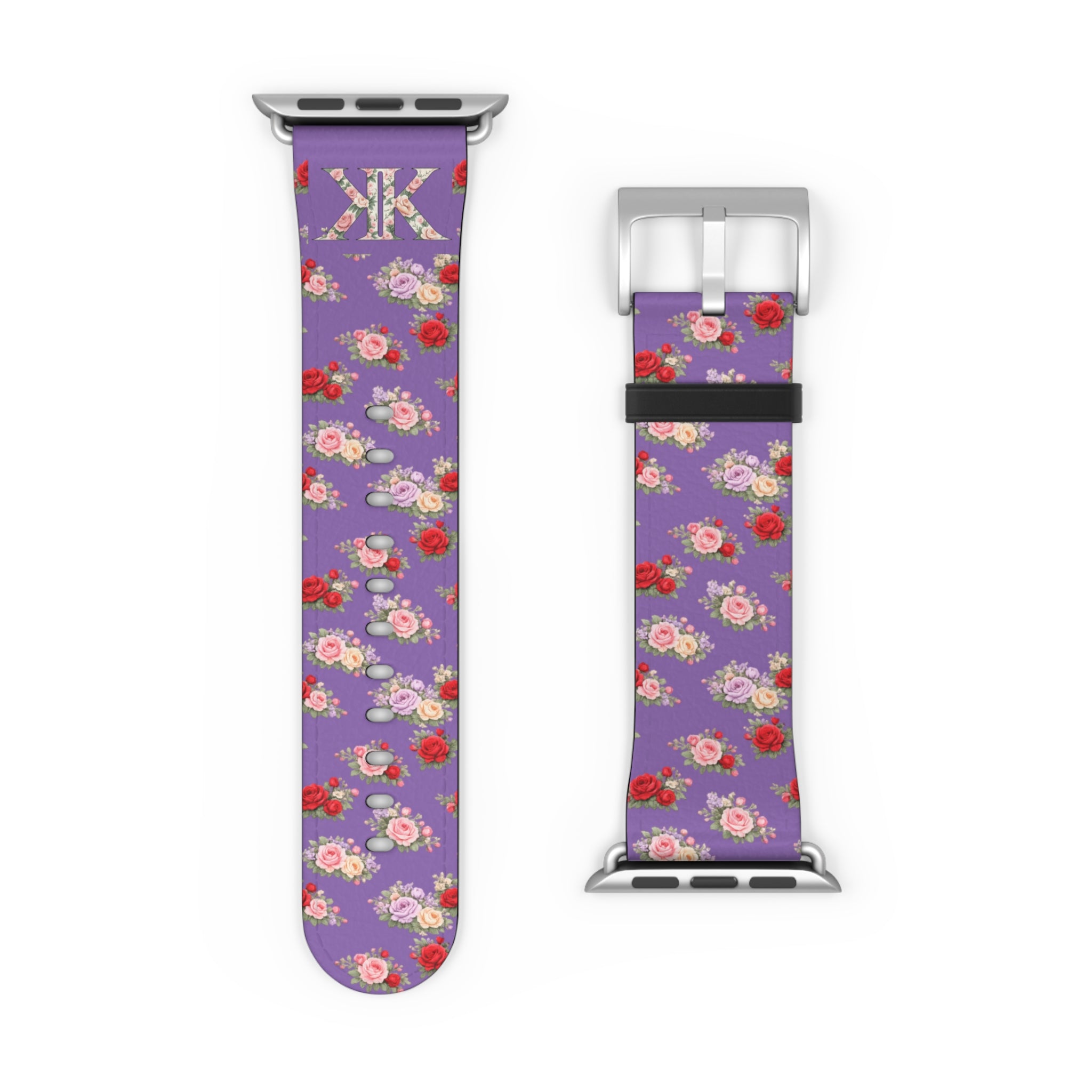Anthos Collection Light Purple Floral Vintage Watch Band —  Apple Watch Strap