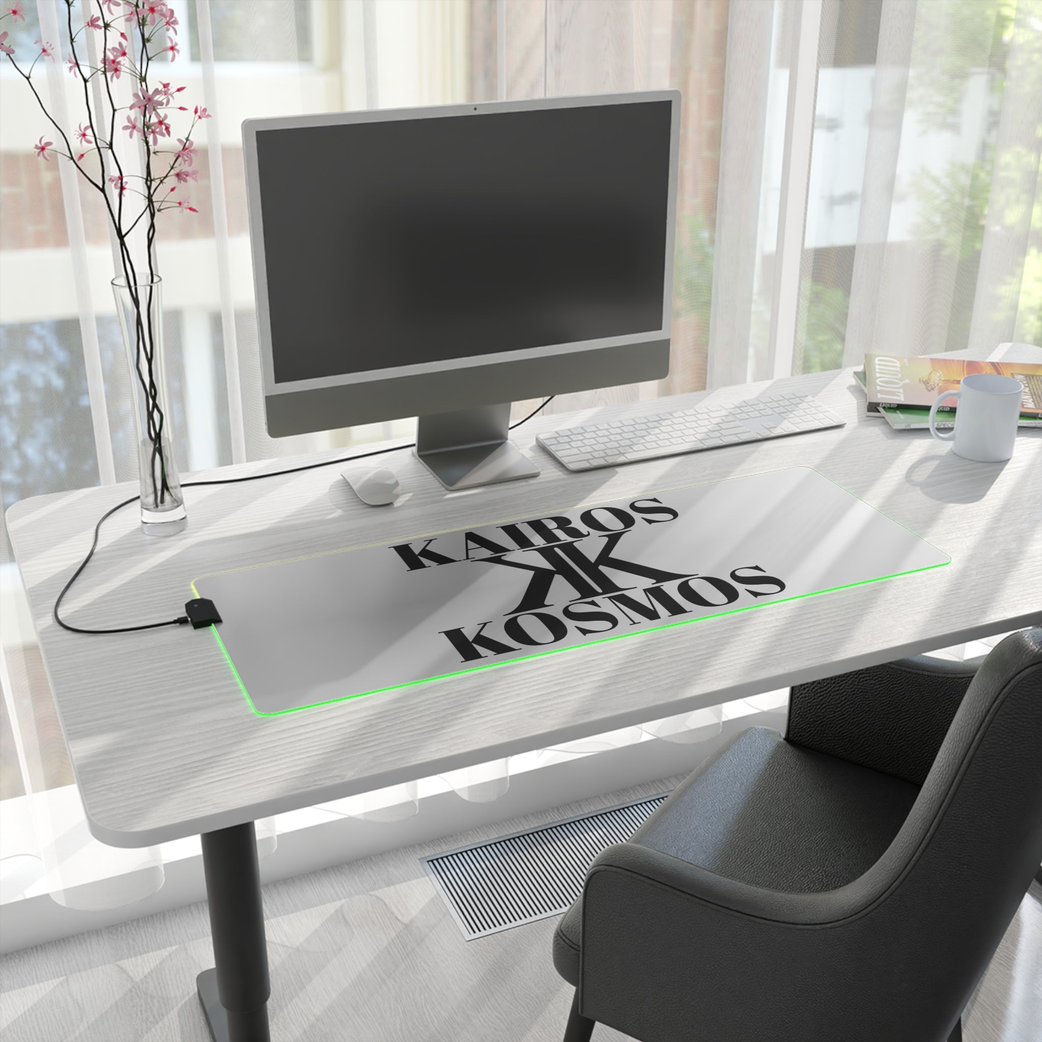 LED Gaming Mouse Pad — Kairos Kosmos Logo RGB Desk Mat