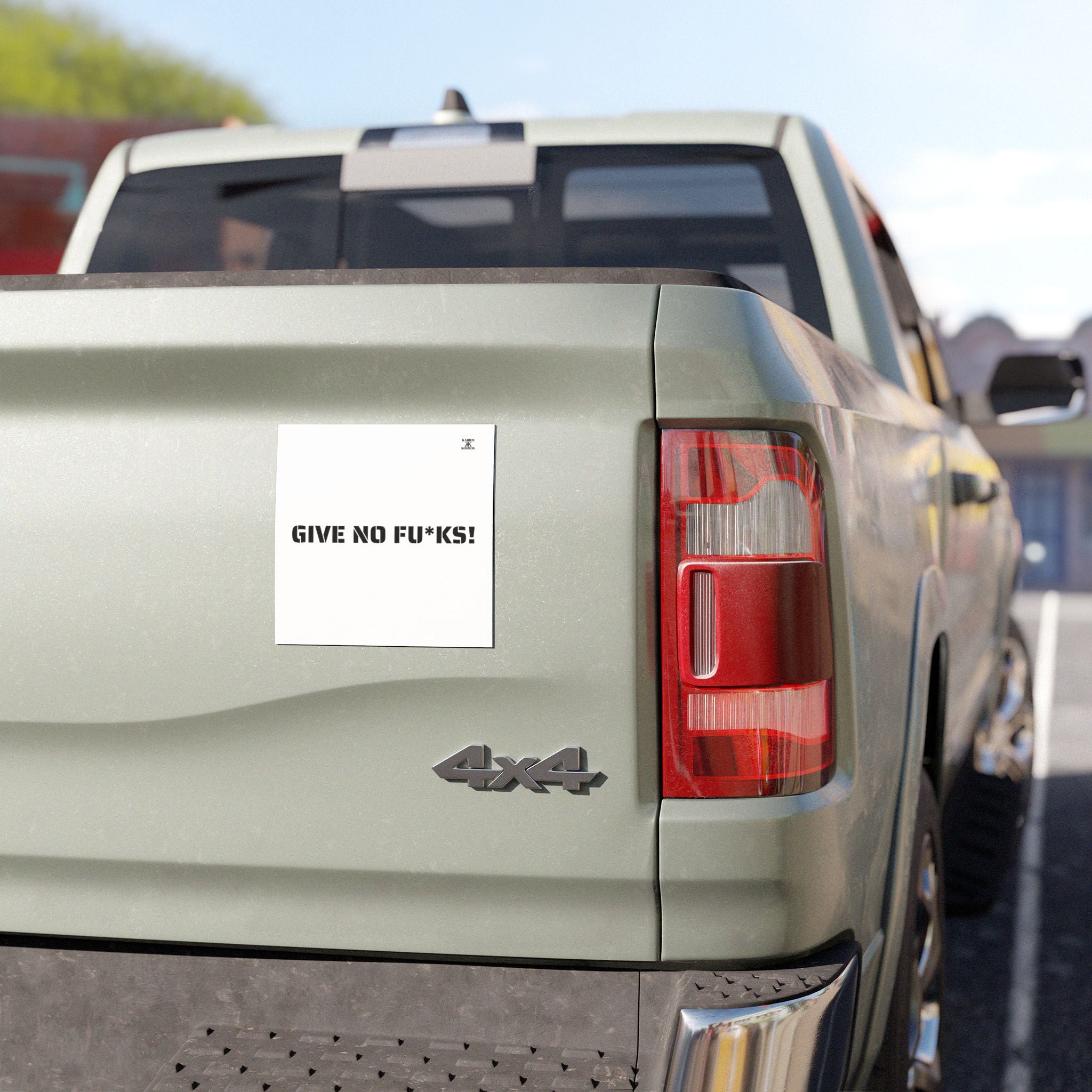 Kairos Kosmos Car Magnet — "GIVE NO FU*KS!" Bold Black Vinyl Décor