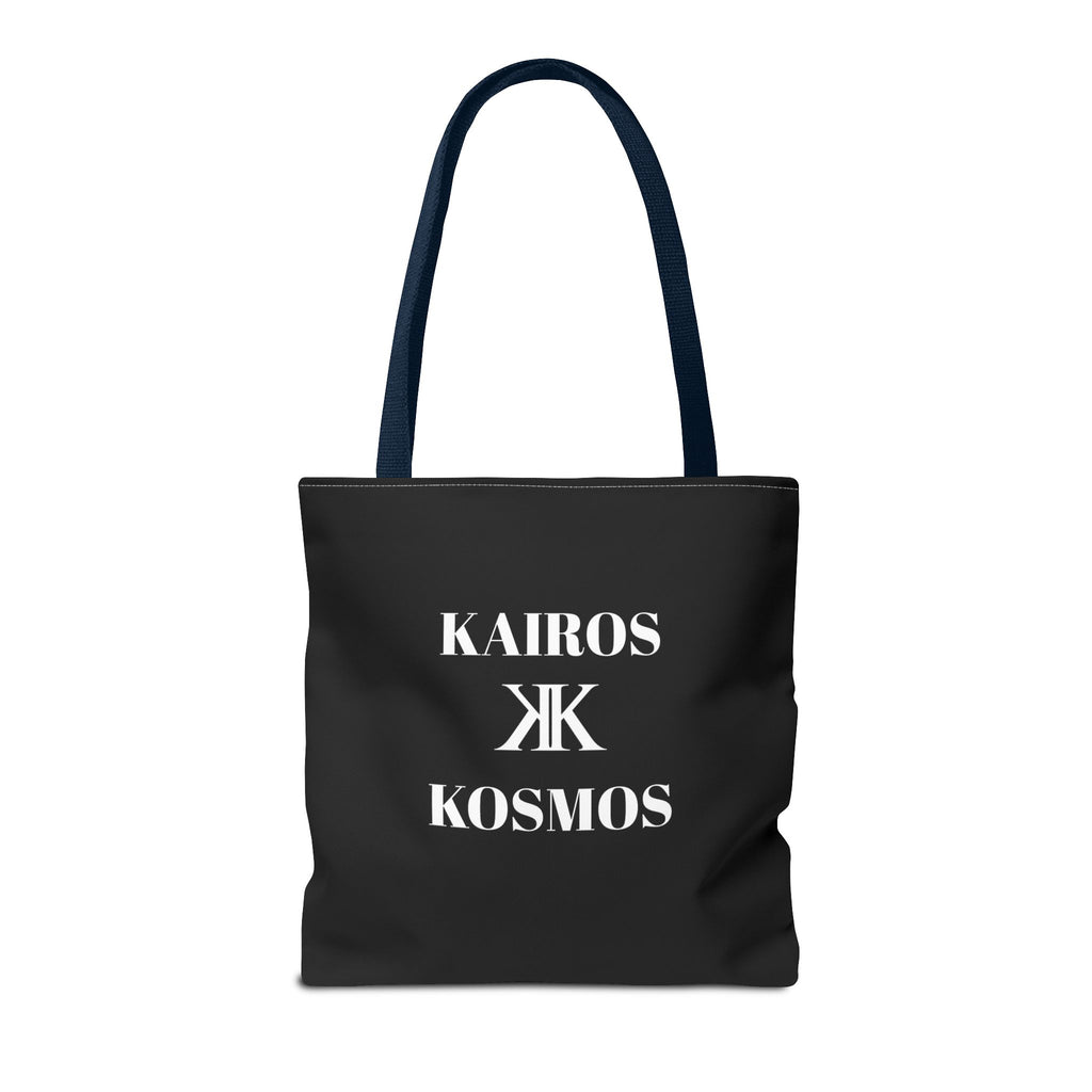 Kairos Kosmos BLACK Tote Bag – Minimalist Monogram Tote