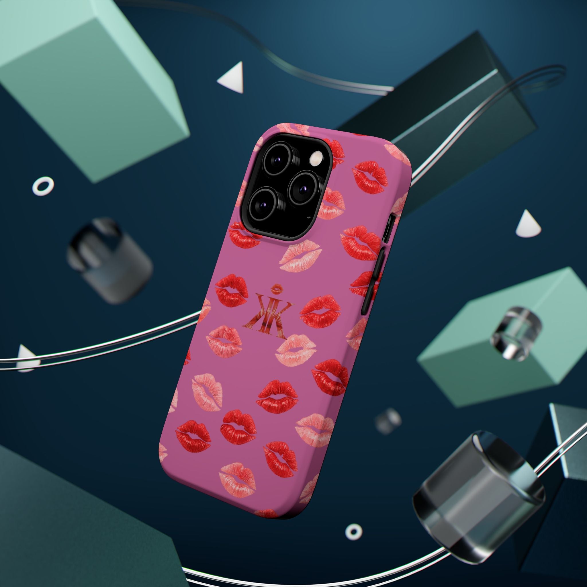 Psyche Collection Light Pink - Kiss Pattern Magnetic Impact Phone Case