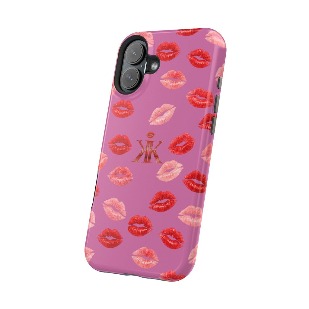 Psyche Collection Light Pink - Kiss Pattern Magnetic Impact Phone Case