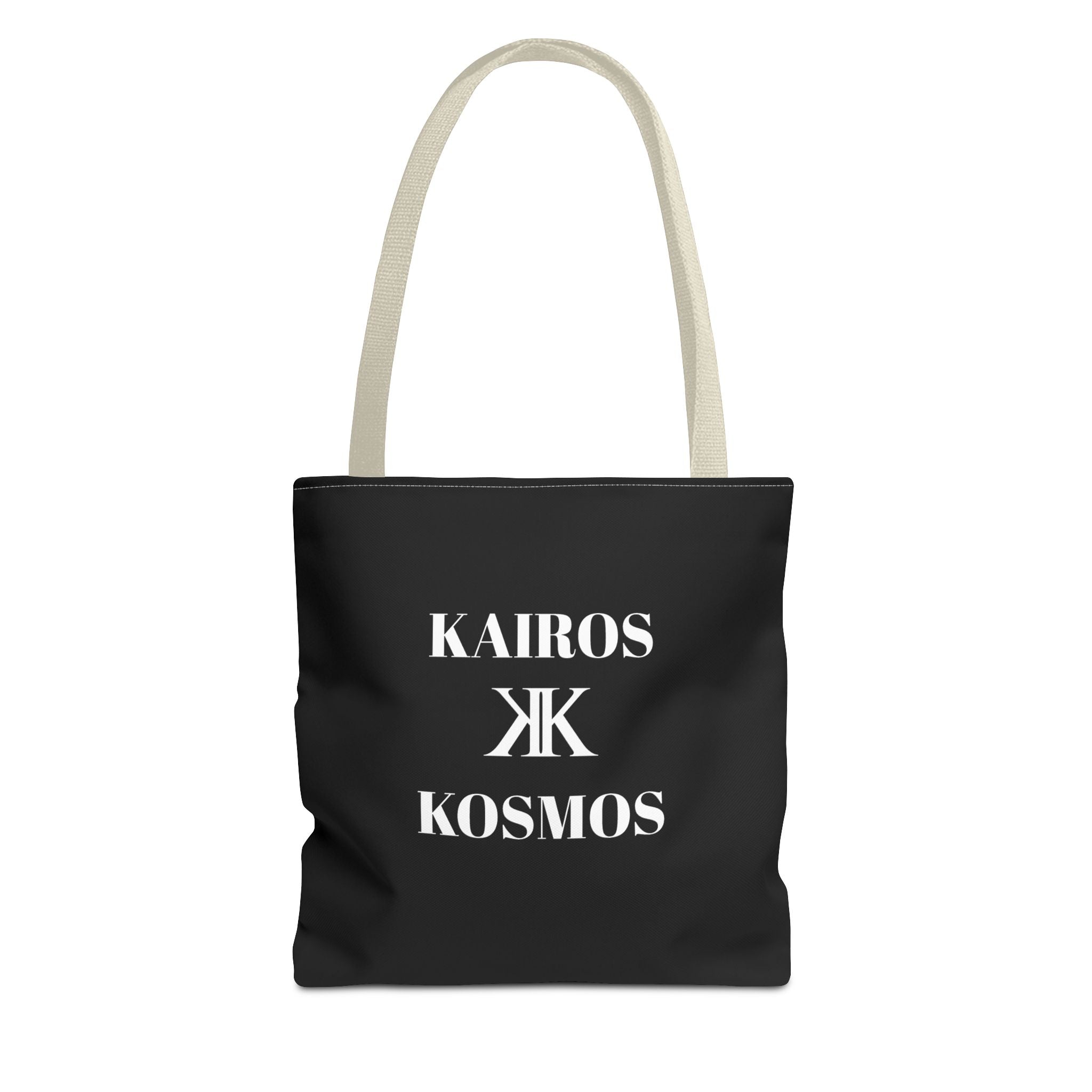 Kairos Kosmos BLACK Tote Bag – Minimalist Monogram Tote