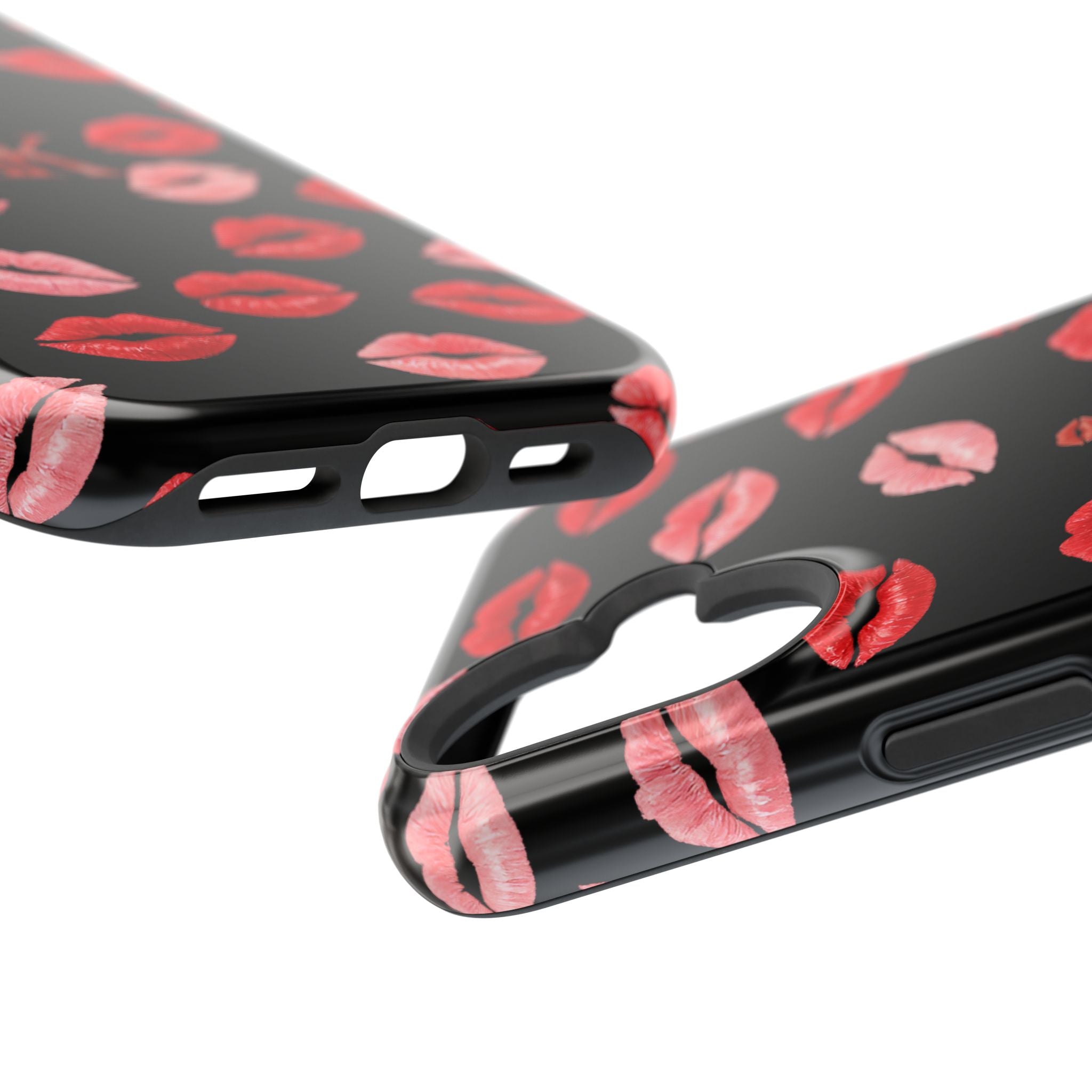 Psyche Collection BLACK - Kiss Pattern Magnetic Impact Phone Case