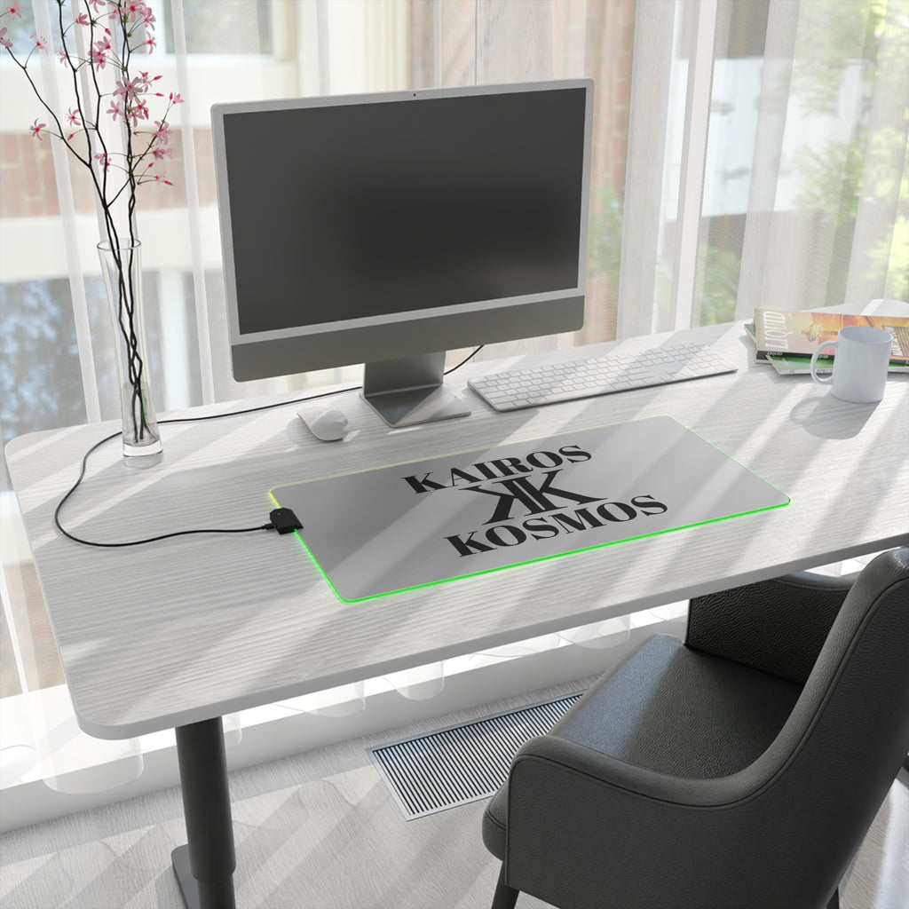 LED Gaming Mouse Pad — Kairos Kosmos Logo RGB Desk Mat