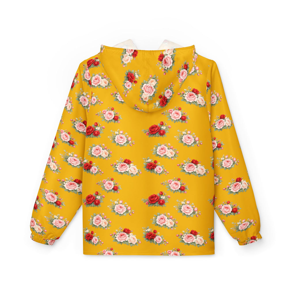 Anthos Collection Yellow Floral Rose Panel Windbreaker Jacket