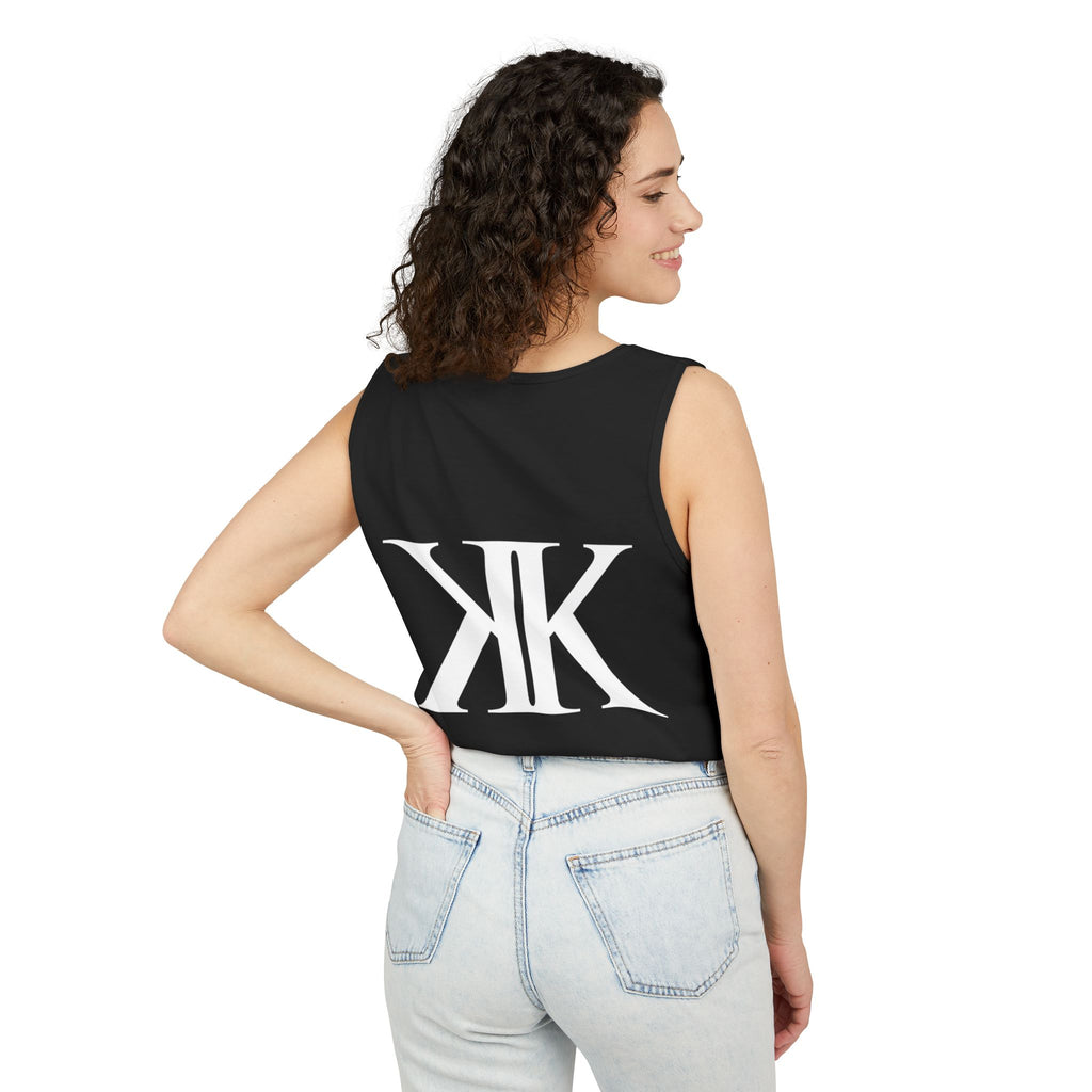 KK Monogram BLACK Tank Top — Bold Double K Logo Graphic Tank