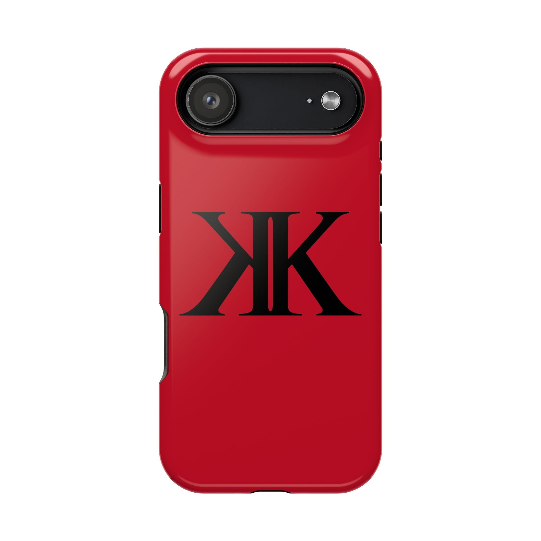 Magnetic Impact-Resistant RED Case with Bold KK Monogram