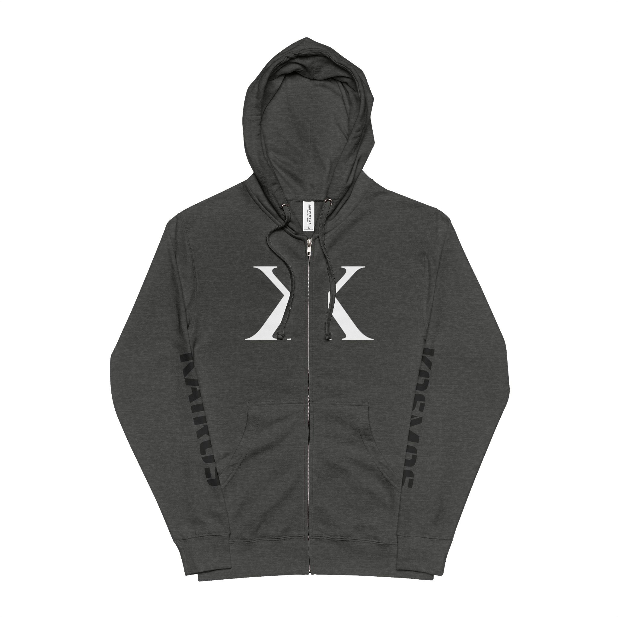K K Monogram Zip-Up Hoodie — Minimalist Logo Fleece Jacket