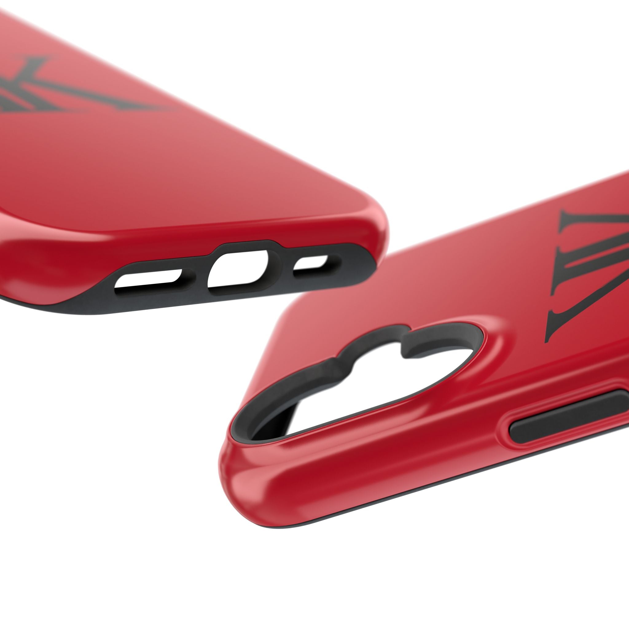 Magnetic Impact-Resistant RED Case with Bold KK Monogram