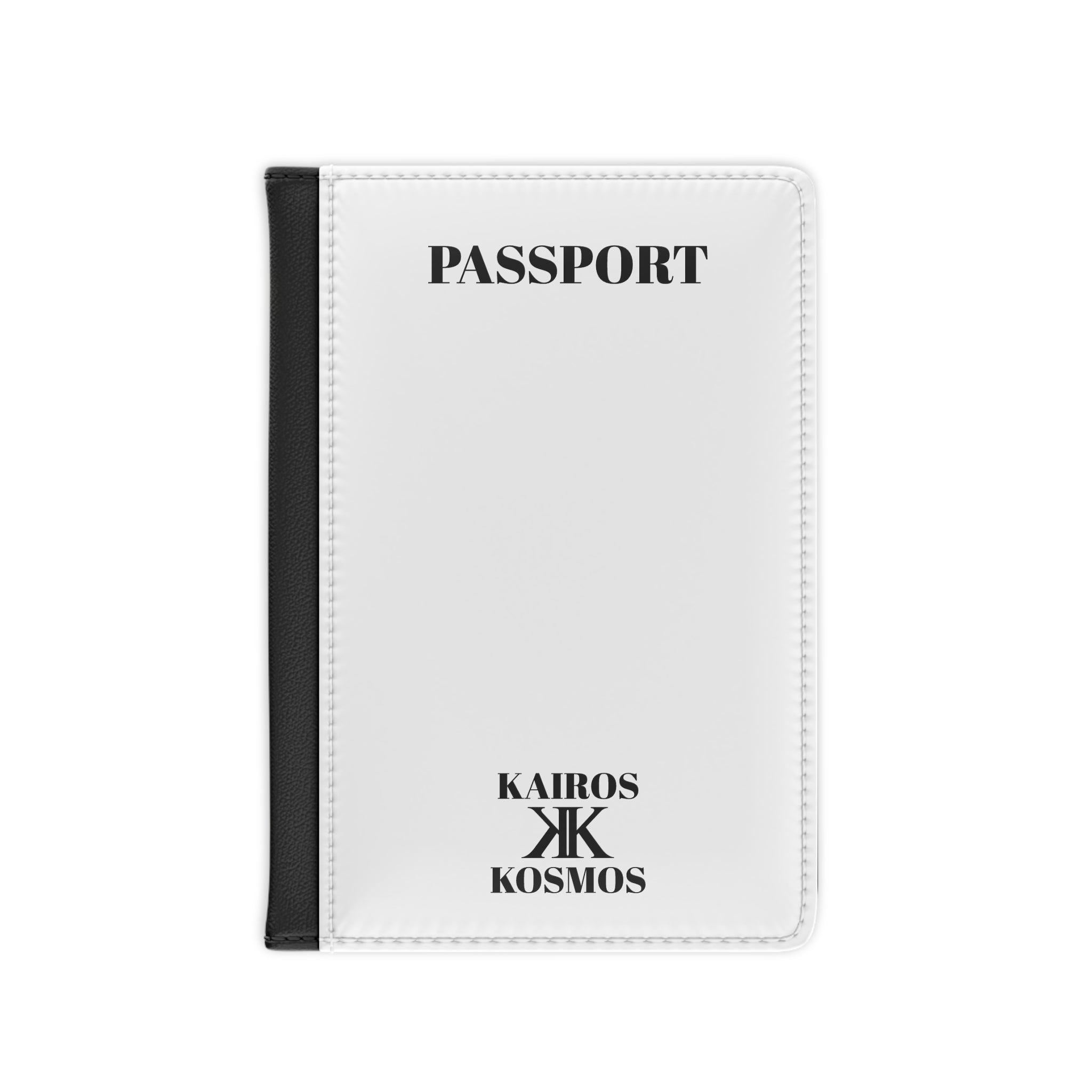 Passport Cover - Minimal 'PASSPORT' Text with Kairos Kosmos Logo