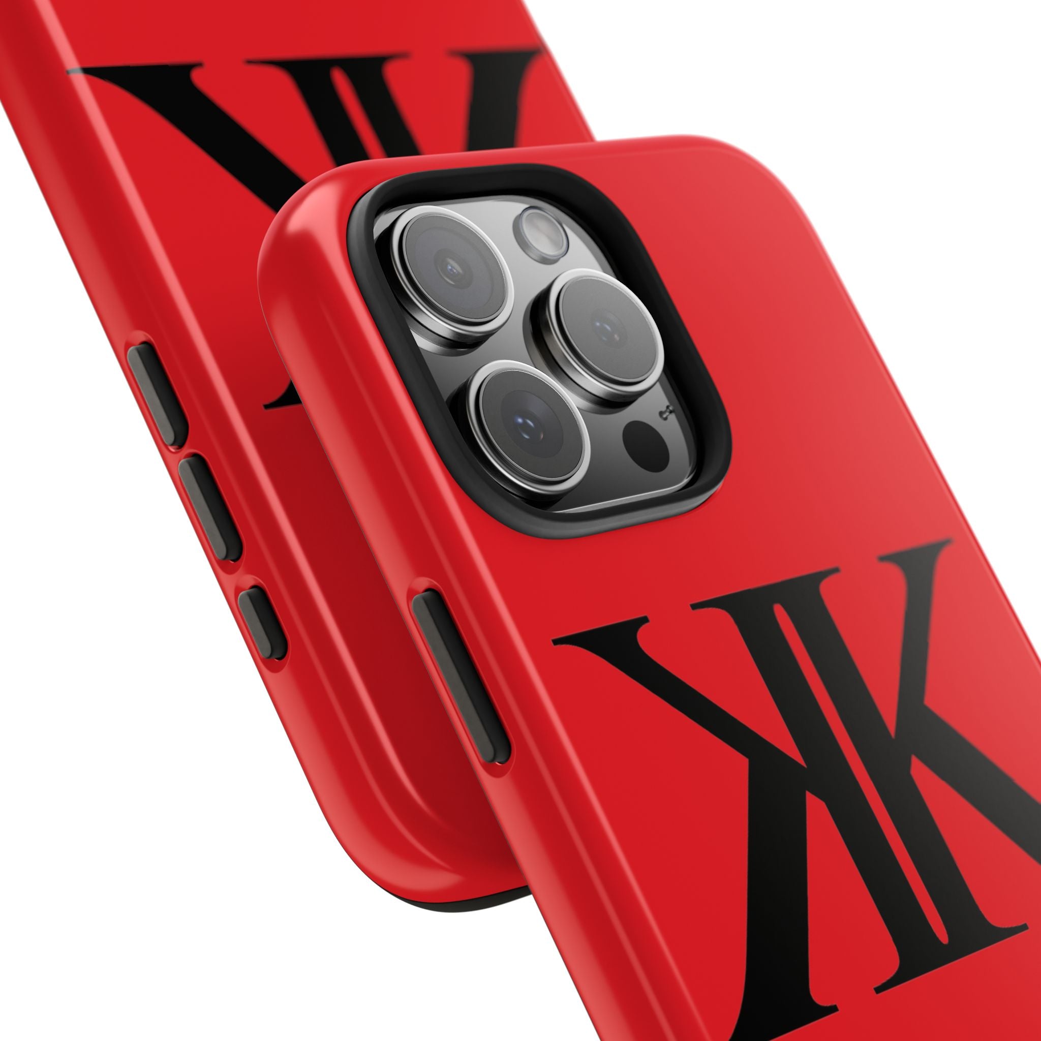 Monogram 'KK' RED Tough Phone Case — Minimal Black Initials Protective Cover