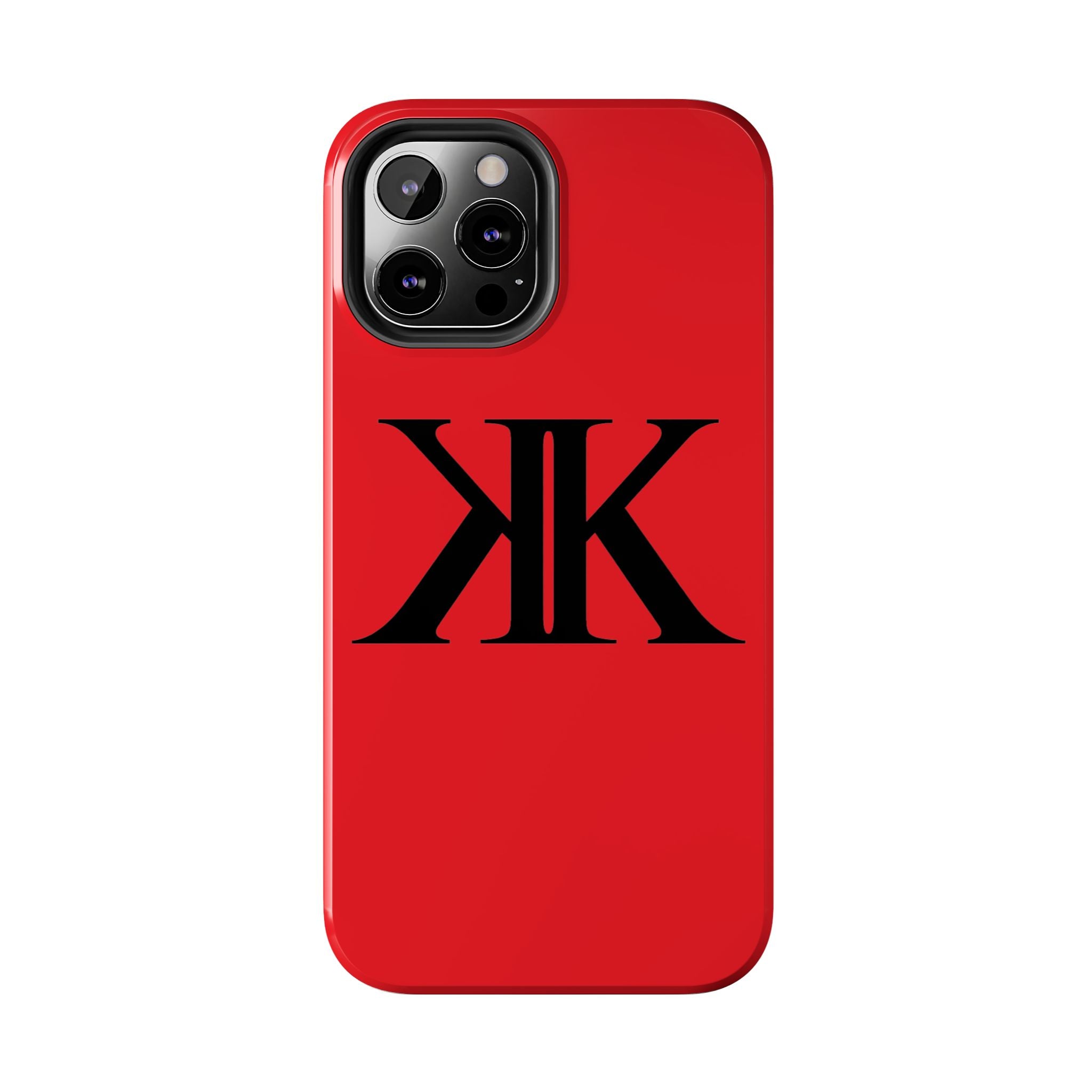Monogram 'KK' RED Tough Phone Case — Minimal Black Initials Protective Cover