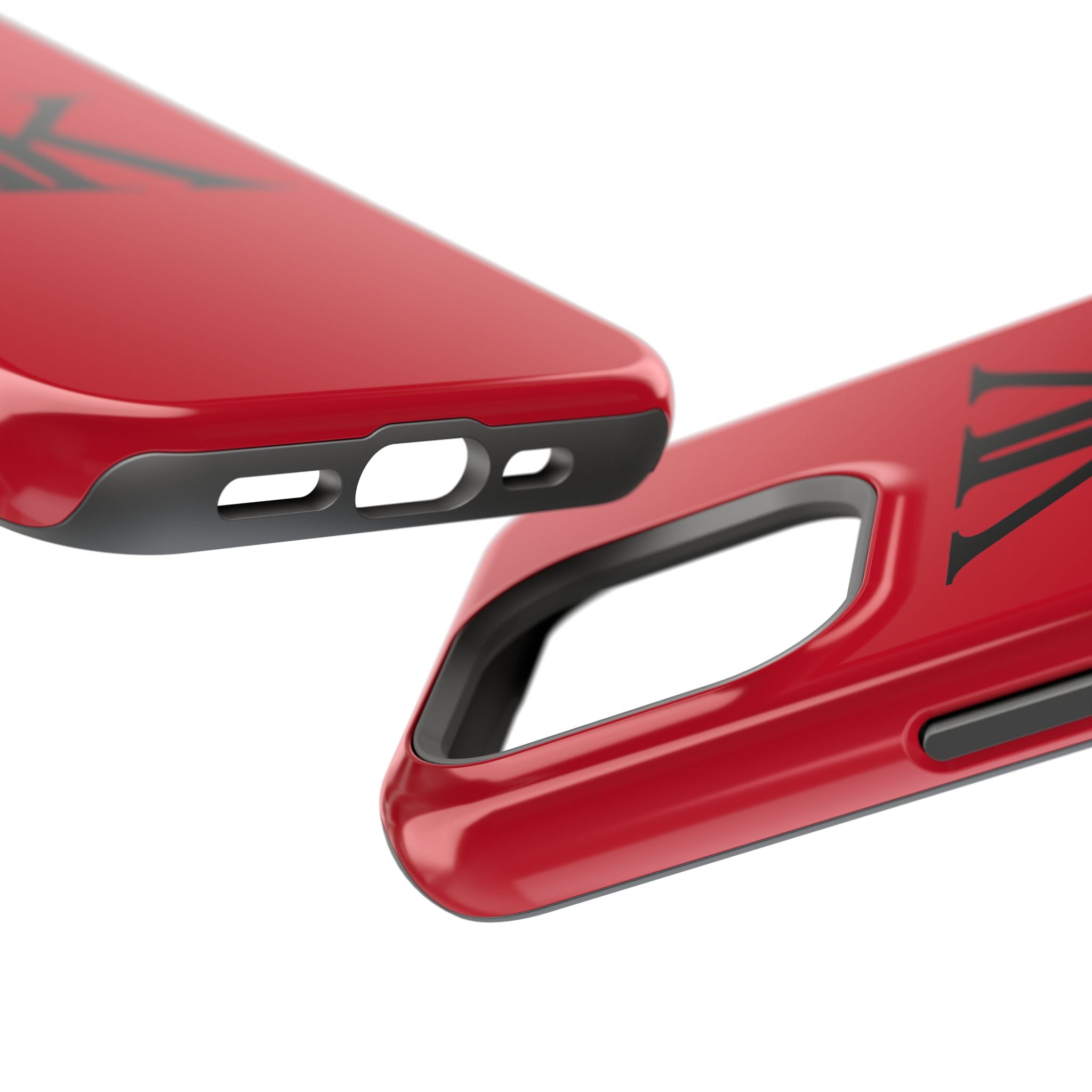 Magnetic Impact-Resistant RED Case with Bold KK Monogram