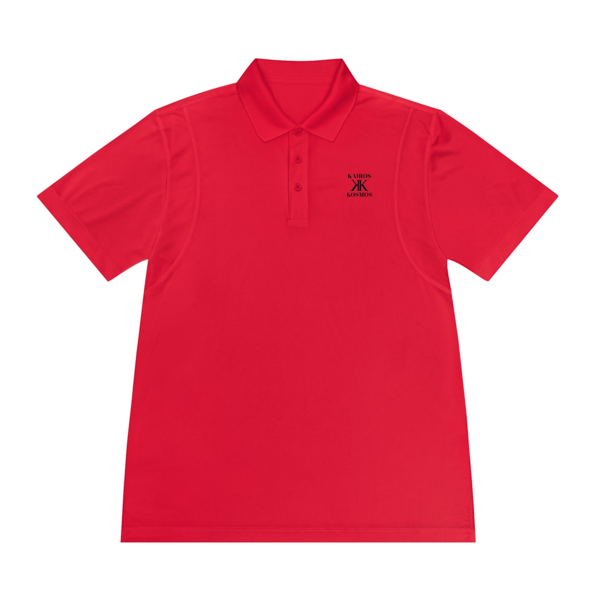 Classic Men’s Sport Polo RED — Minimalist Kairos Kosmos Logo Chest Shirt
