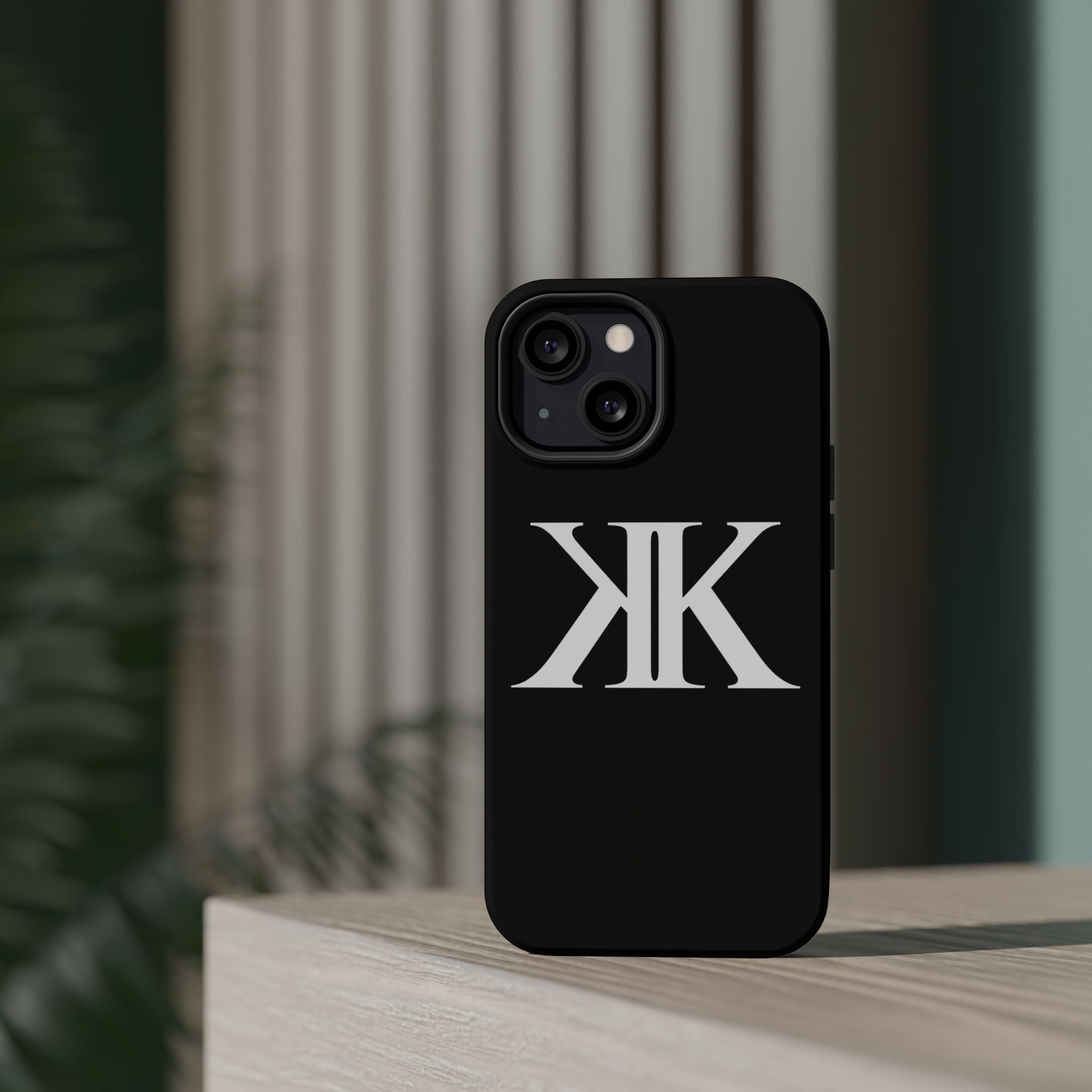 Magnetic Impact-Resistant BLACK Case with Bold KK Monogram
