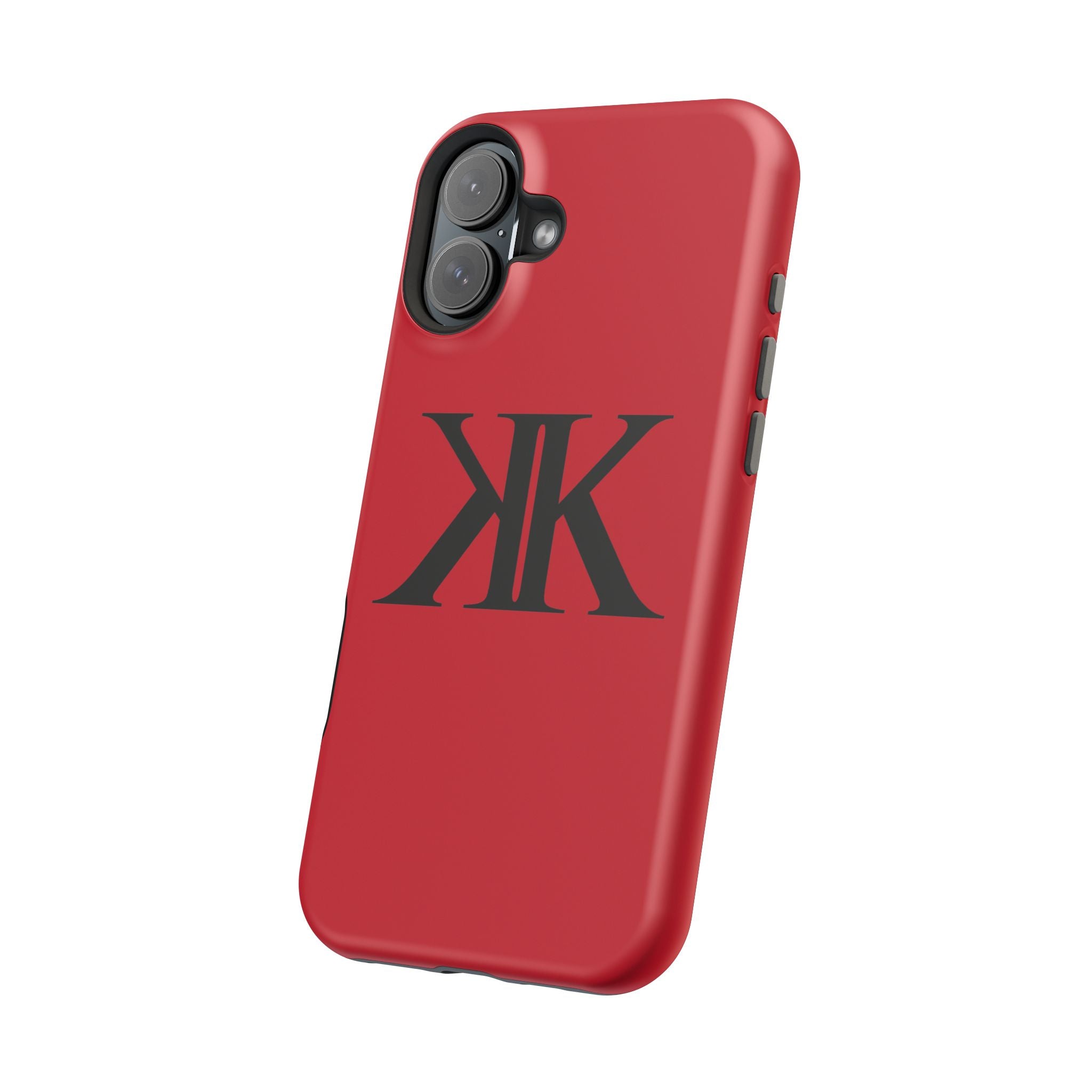 Magnetic Impact-Resistant RED Case with Bold KK Monogram