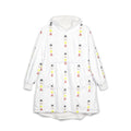 Sigil Collection Hooded Blanket — Cozy White Patterned Lounge Poncho