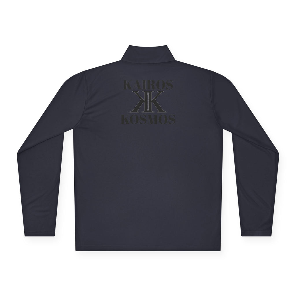 Quarter-Zip Pullover — Minimal Black KK Logo Athletic Pullover