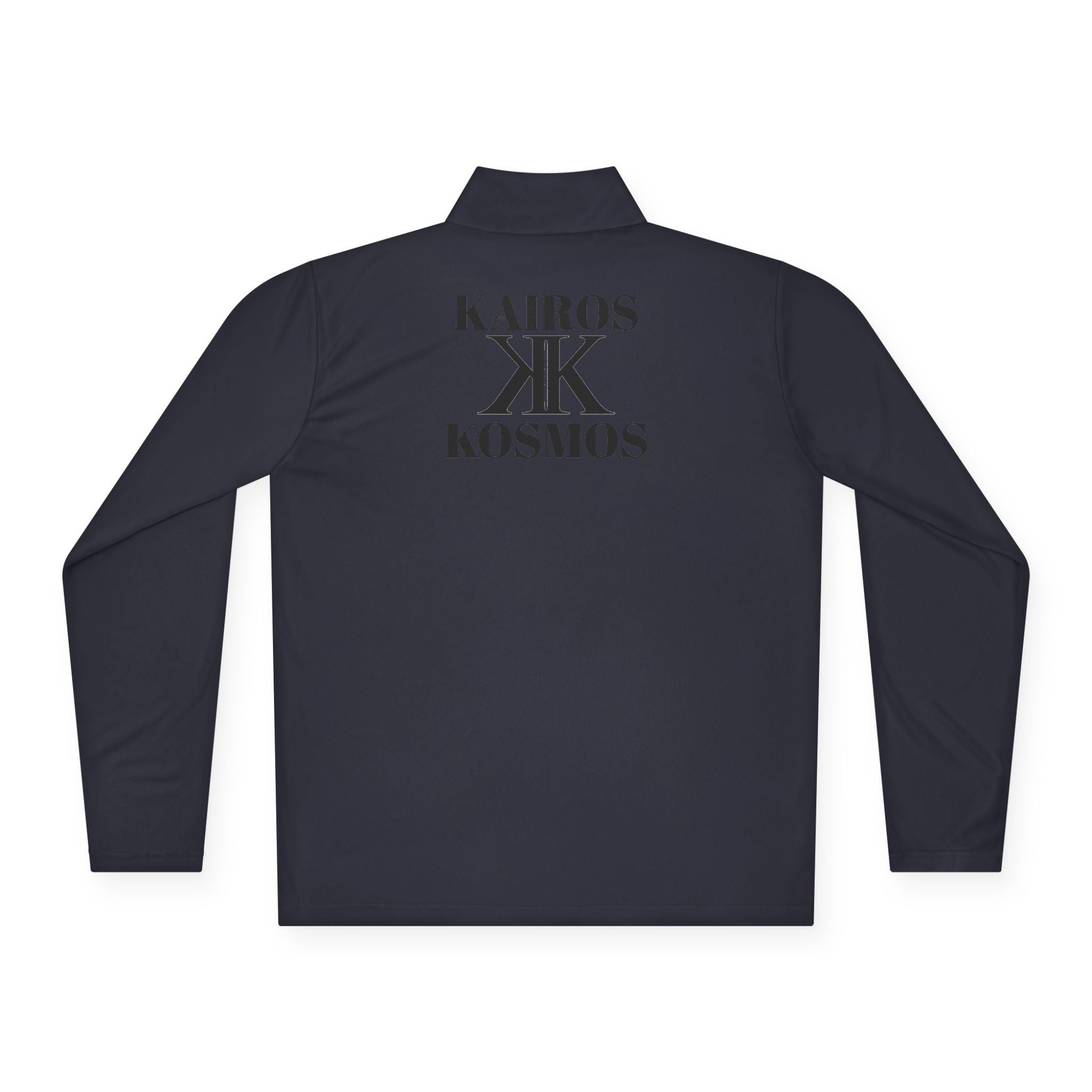 Quarter-Zip Pullover — Minimal Black KK Logo Athletic Pullover