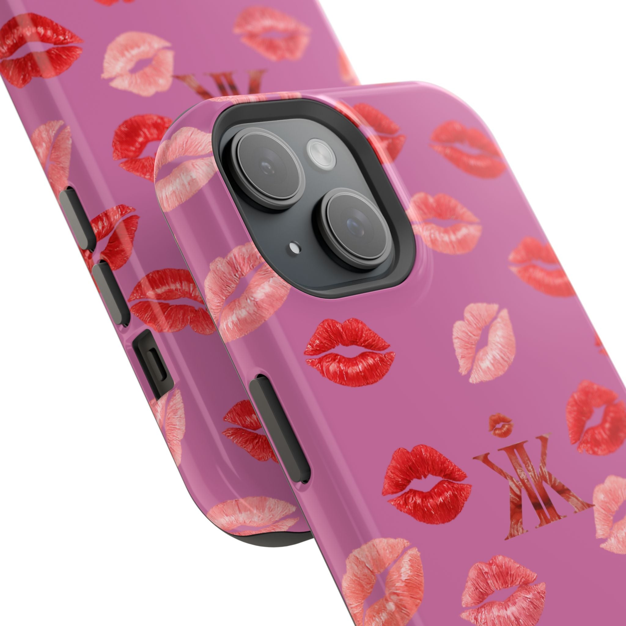 Psyche Collection Light Pink - Kiss Pattern Magnetic Impact Phone Case