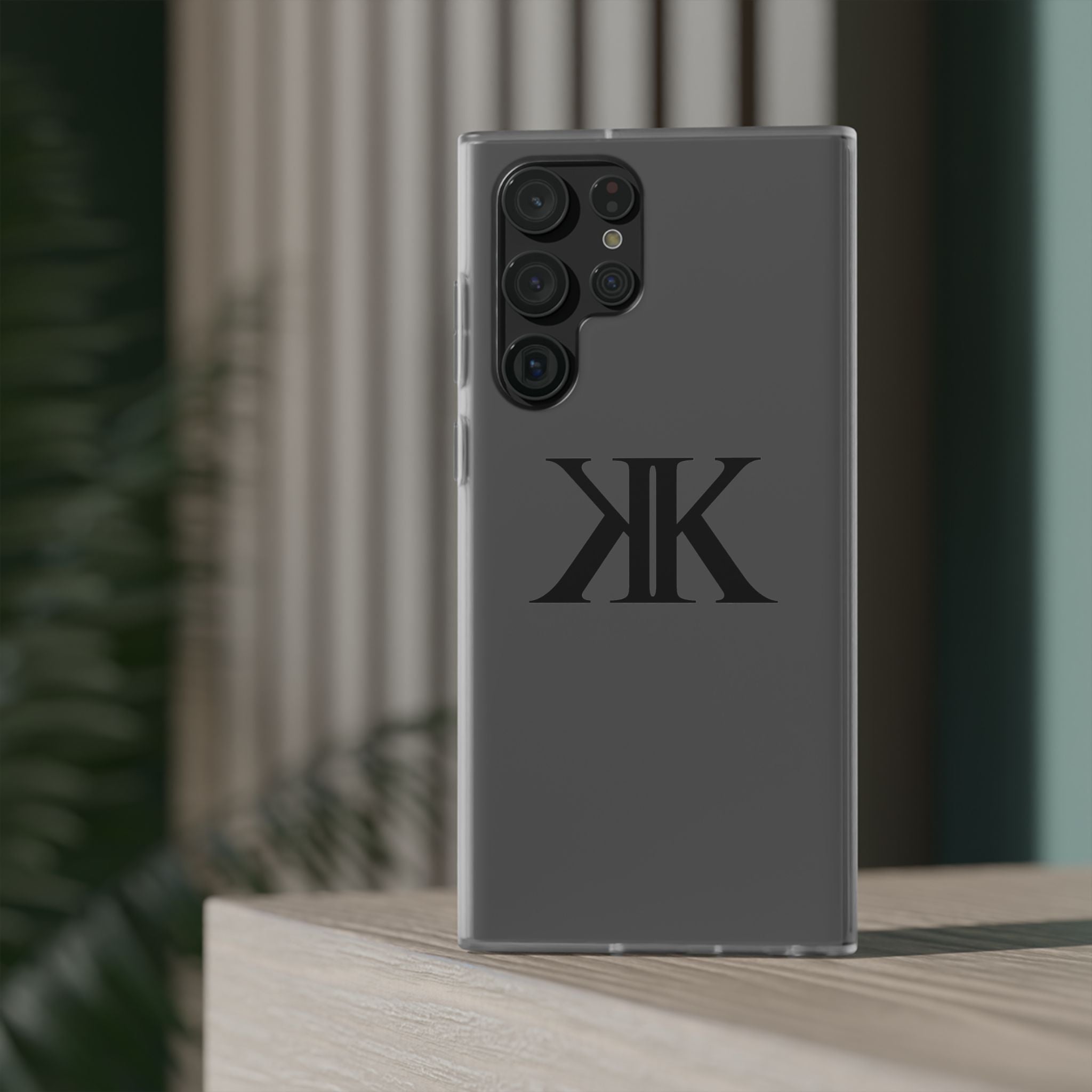 Monogram KK Phone Case — Minimalist Black Logo Flexi Case