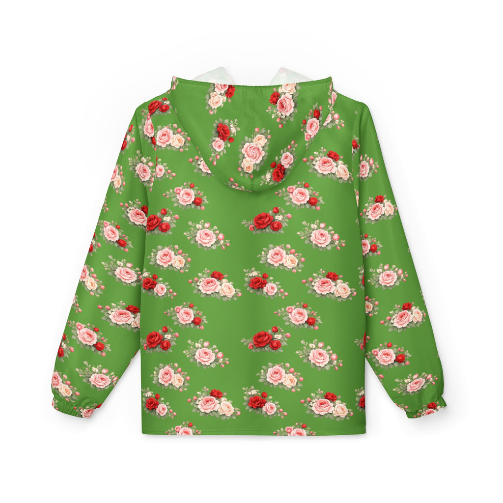 Anthos Collection Green Floral Rose Panel Windbreaker Jacket