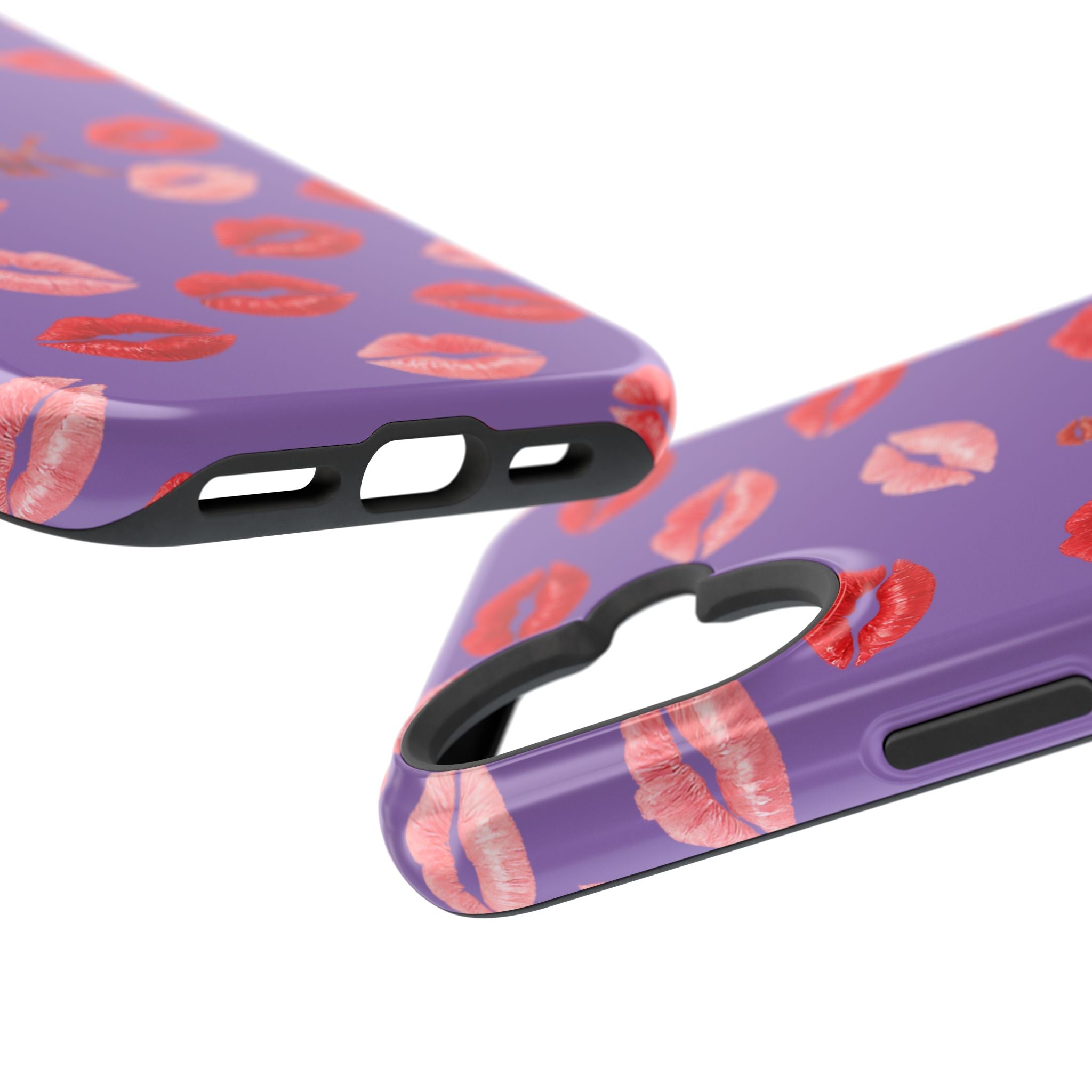 Psyche Collection Light Purple - Kiss Pattern Magnetic Impact Phone Case