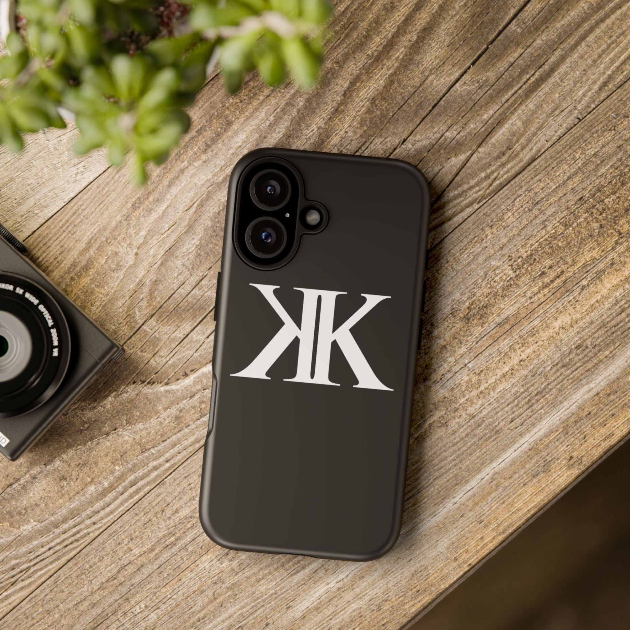 Monogram KK Phone Case BLACK — Tough Protective iPhone Cover