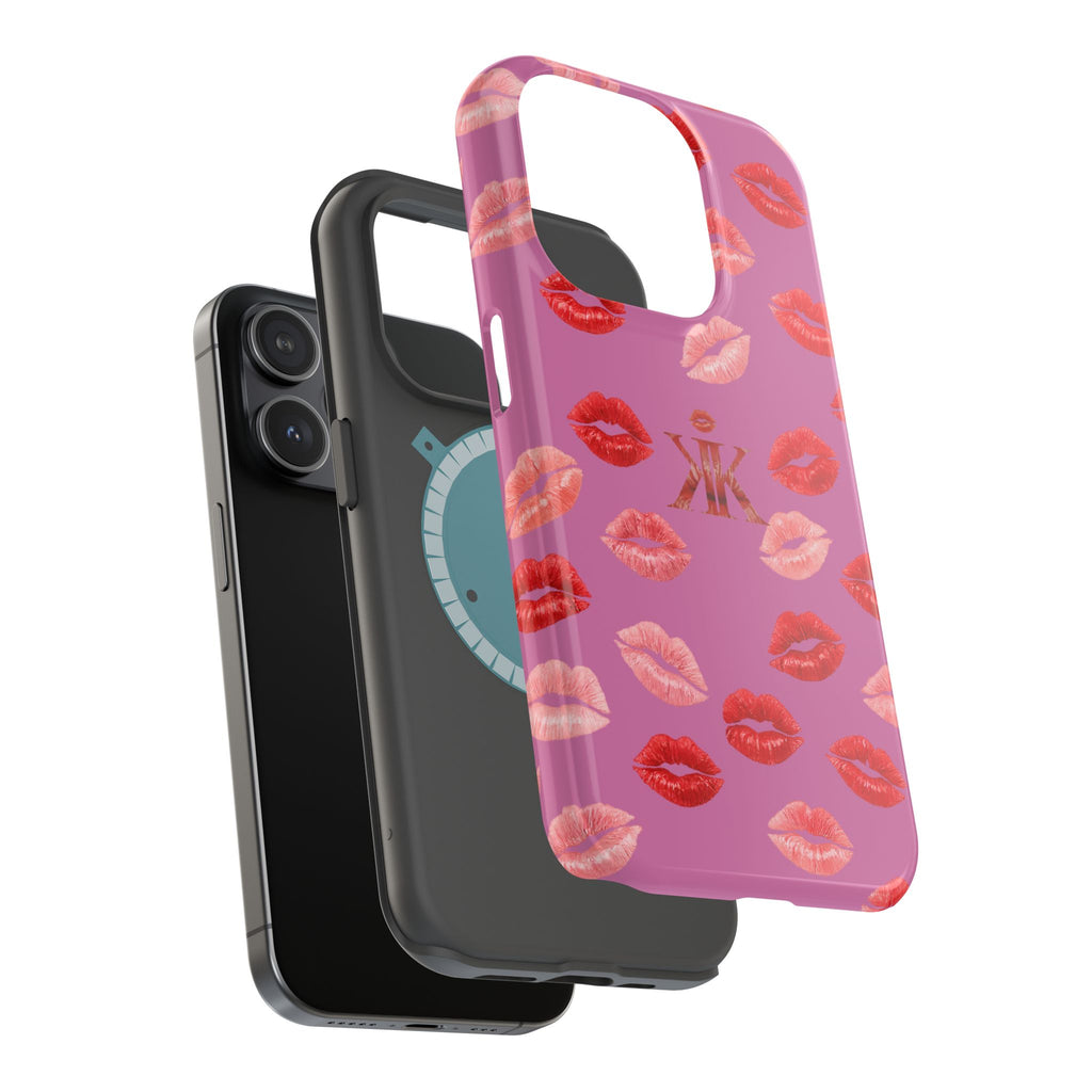 Psyche Collection Light Pink - Kiss Pattern Magnetic Impact Phone Case