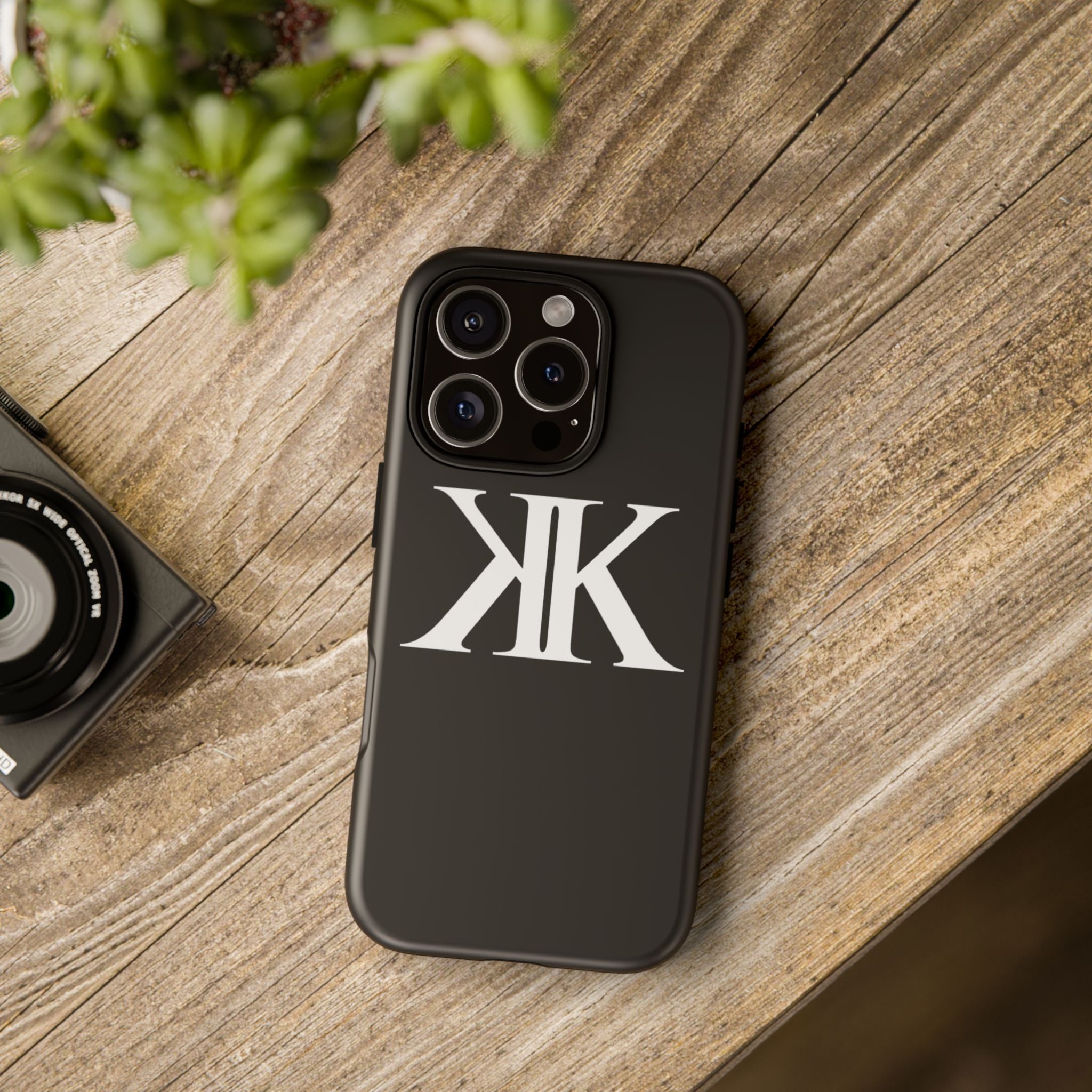 Monogram KK Phone Case BLACK — Tough Protective iPhone Cover