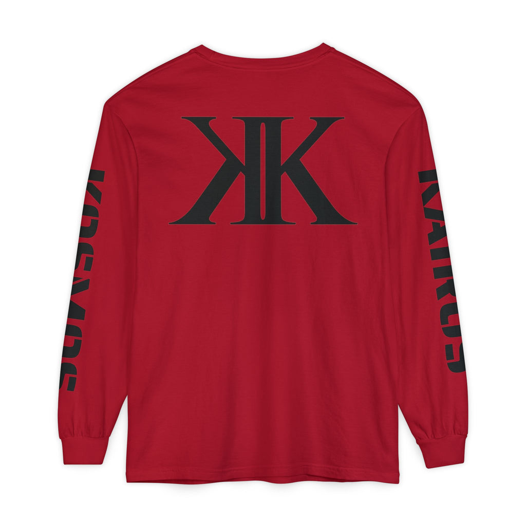 KOSMOS Monogram Uni-Sex Long Sleeve Tee — Bold Black Logo Sleeve Shirt