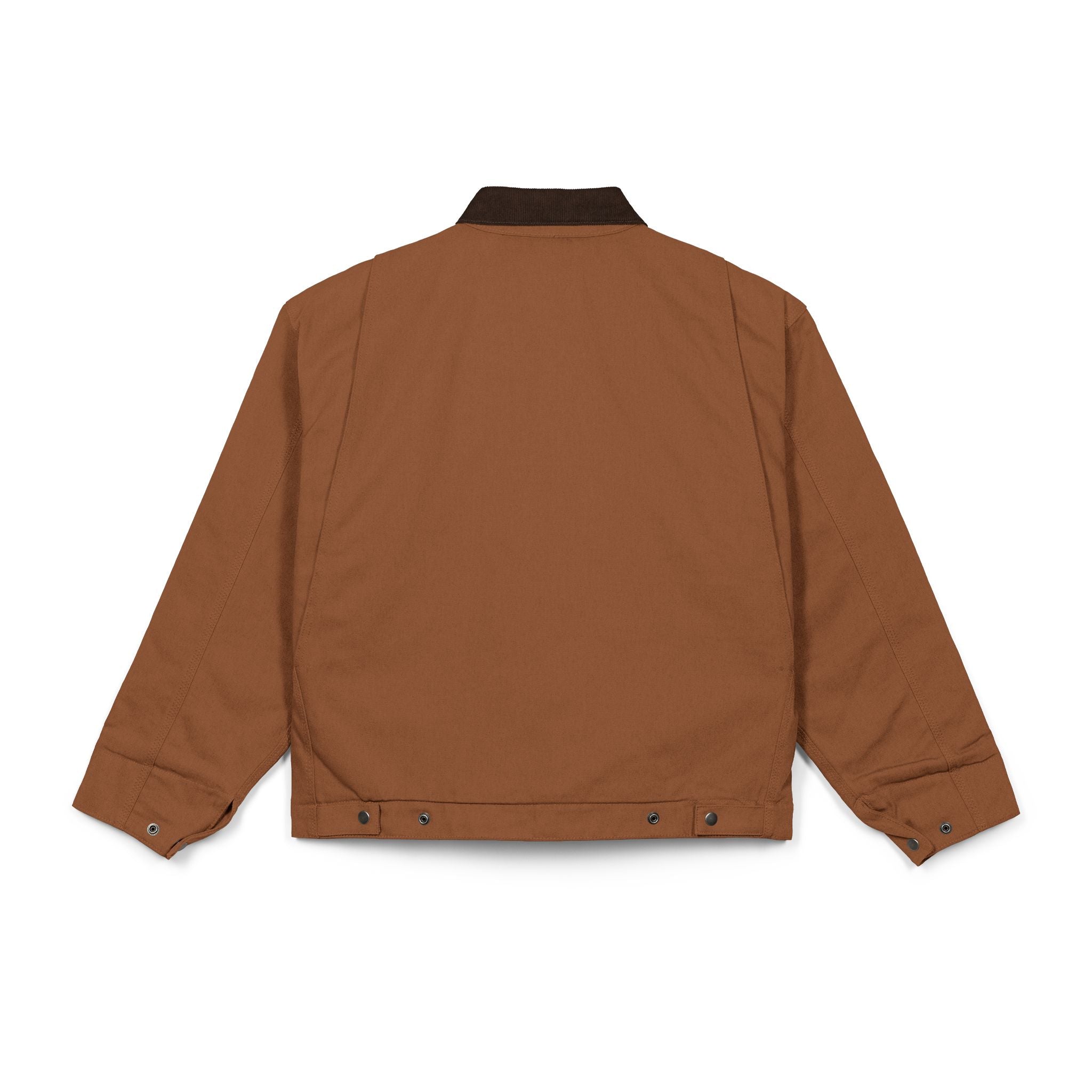 Embroidered Duck Cloth Work Jacket — Durable Brown Carpenter/Workwear Coat