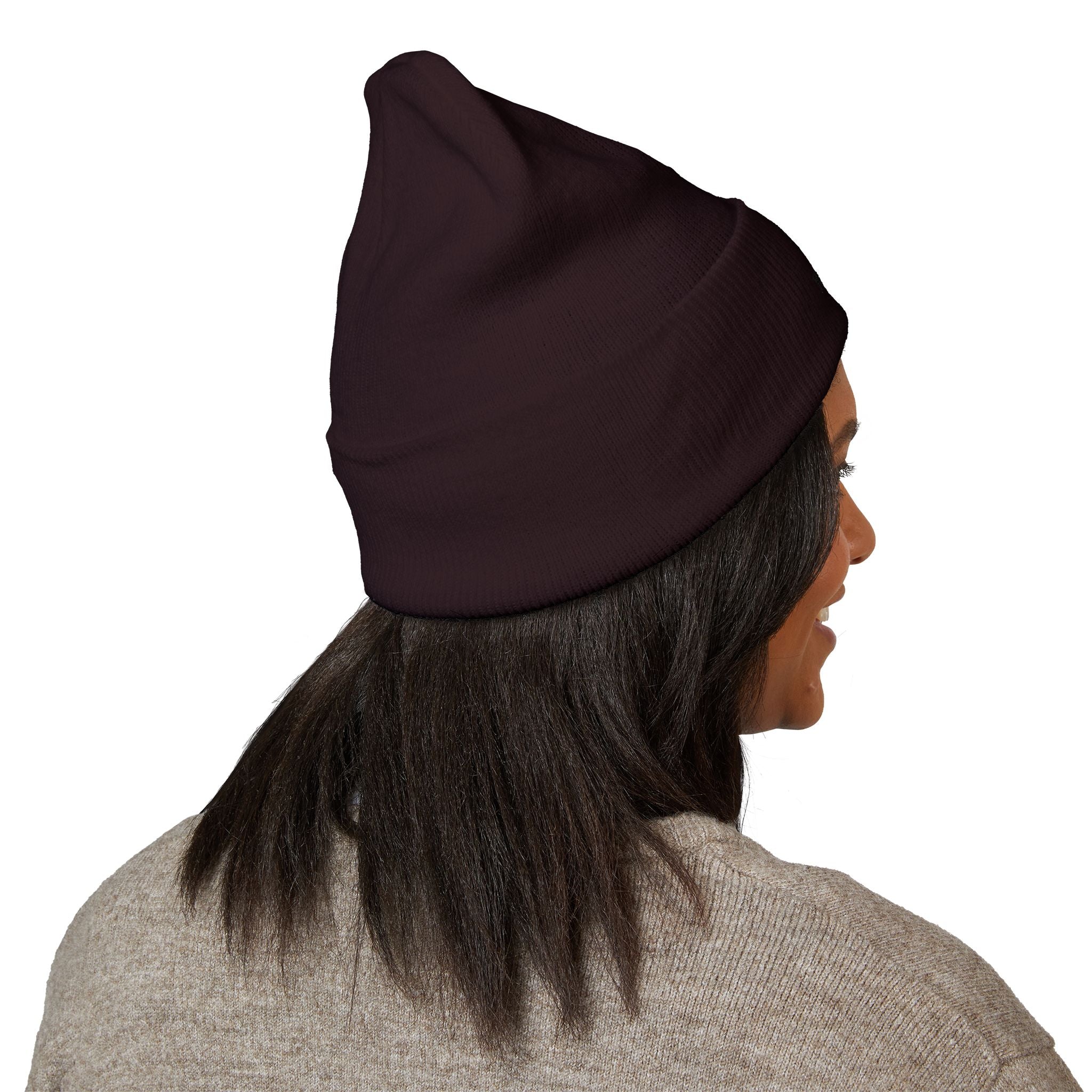 Kairos Kosmos Embroidered Cuffed Beanie — Minimal Logo Knit Hat