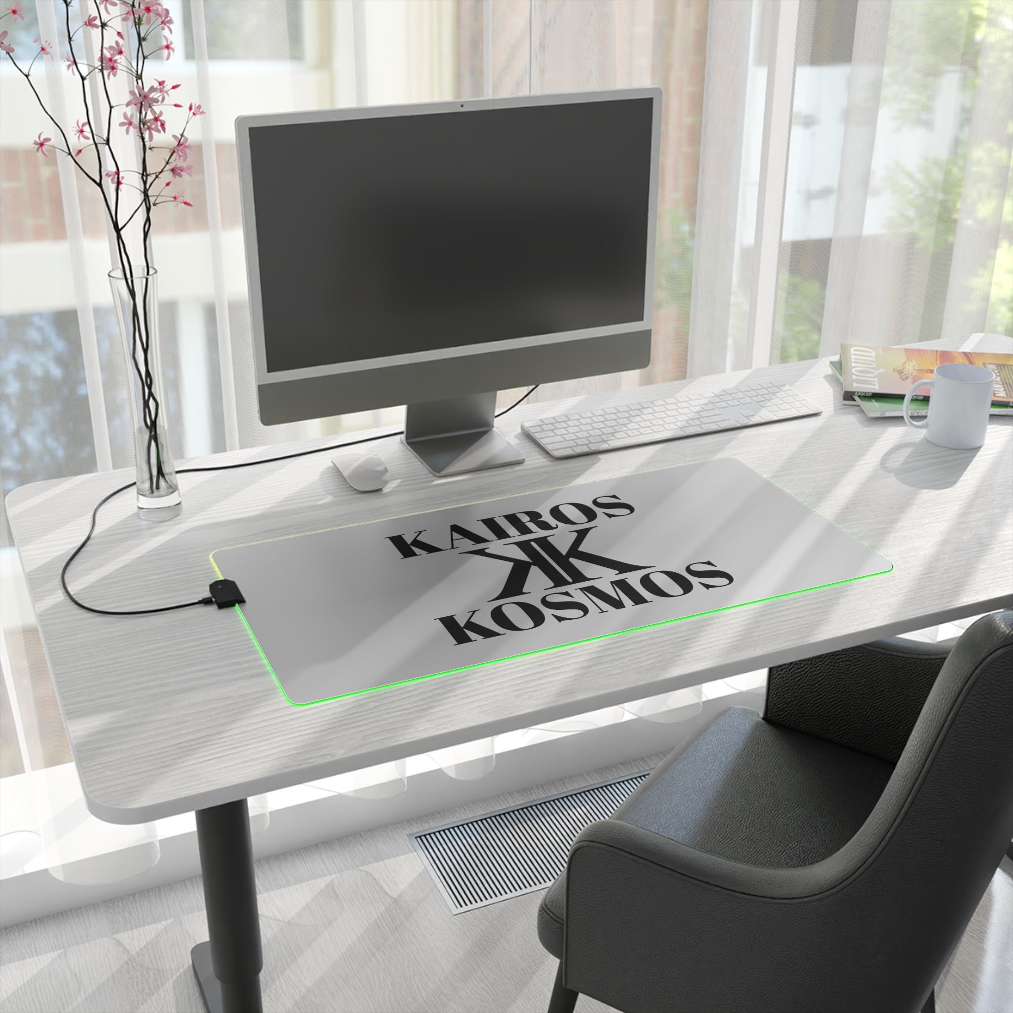 LED Gaming Mouse Pad — Kairos Kosmos Logo RGB Desk Mat
