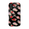 Anthos Collection BLACK Vintage Floral Rose Pattern Magnetic Impact-Resistant Phone Case