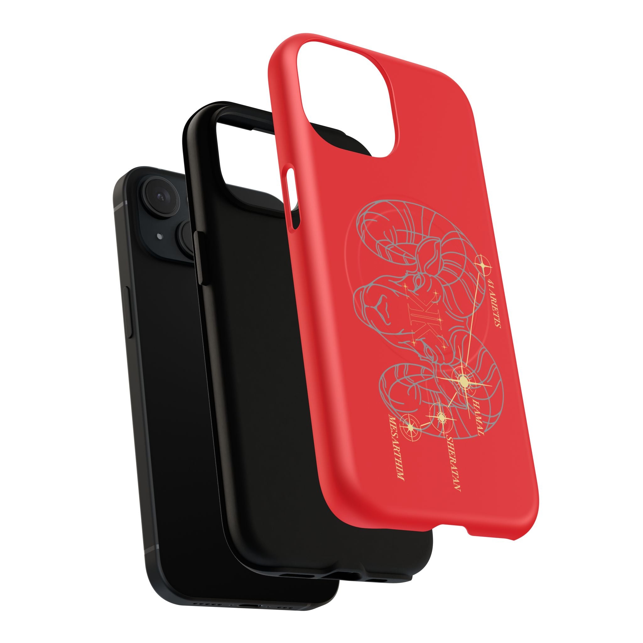 Aether Collection RED Aries Tough Magnetic Phone Case — Minimal Zodiac Design